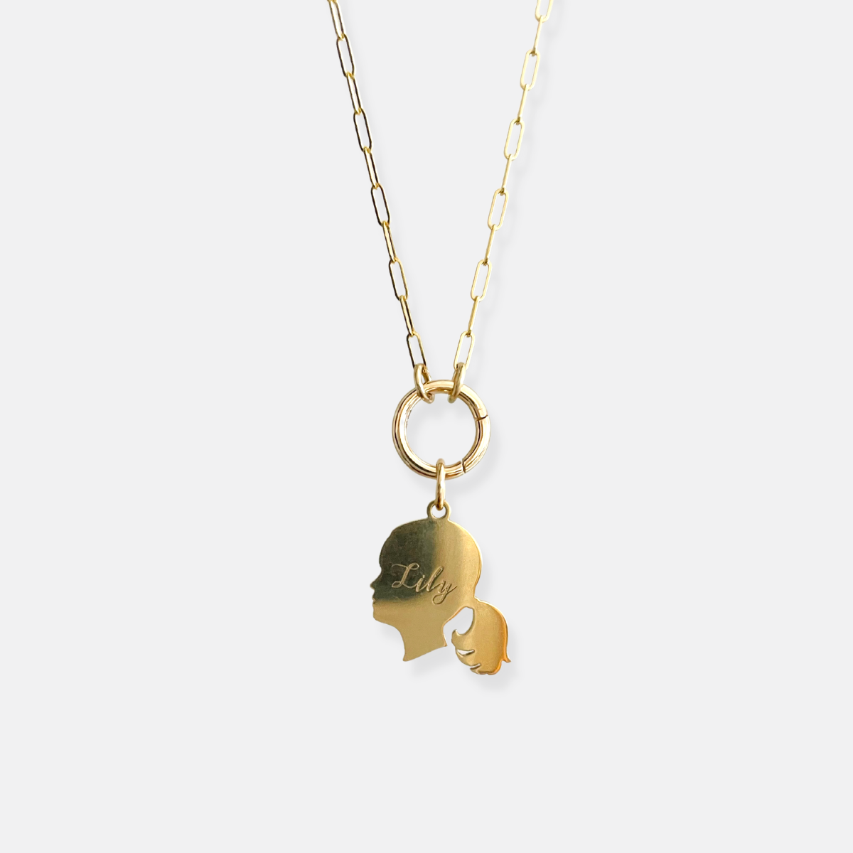 Dainty Weight Paperclip Chain Necklace with Charm Holder
