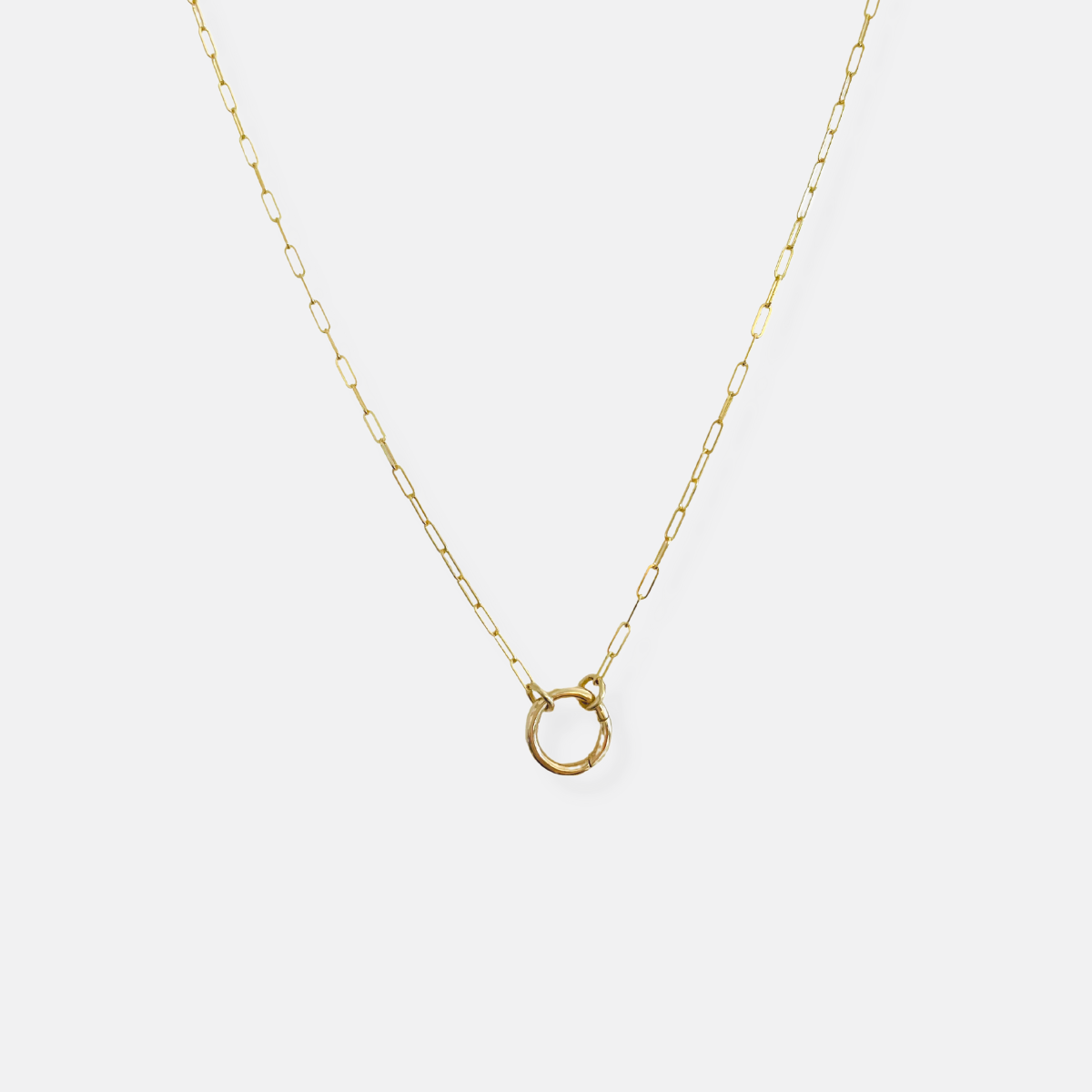Dainty Weight Paperclip Chain Necklace with Charm Holder