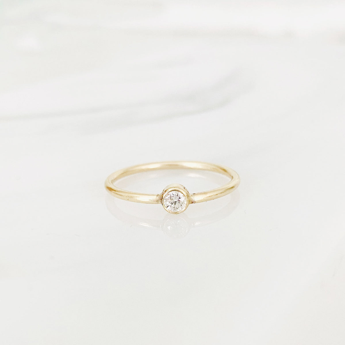 14K Diamond Solitaire Ring - Vana Chupp Studio