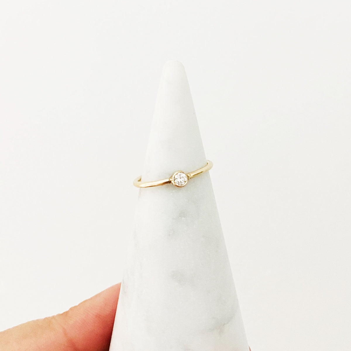 14K Diamond Solitaire Ring - Vana Chupp Studio