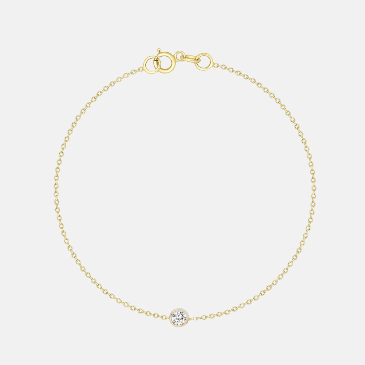 14K Gold Diamond Solitaire Bracelet