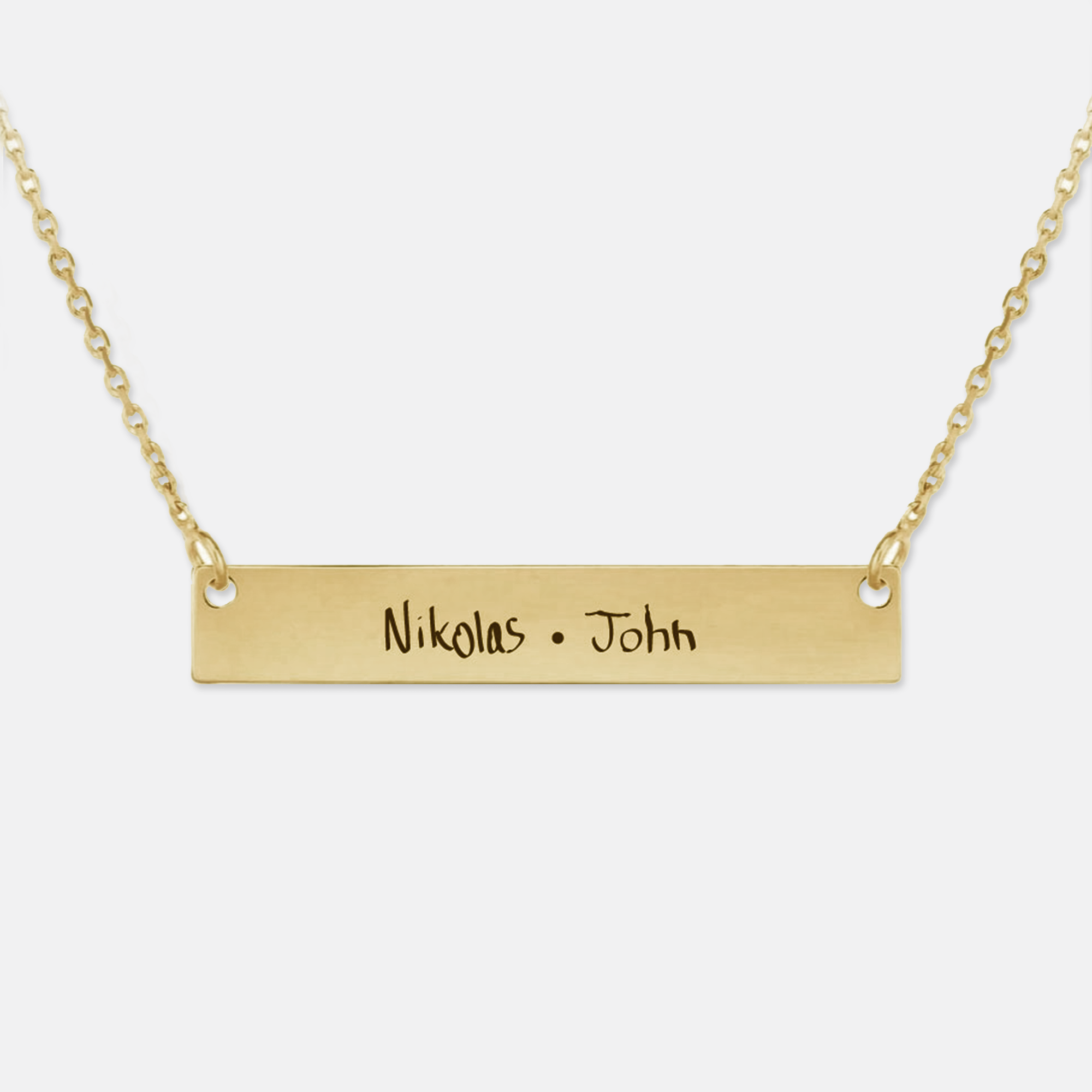 Handwriting Bar Necklace