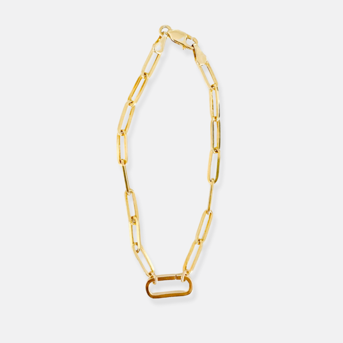 Heavy Weight Paper Clip Bracelet with Charm Holder - Vana Chupp Studio