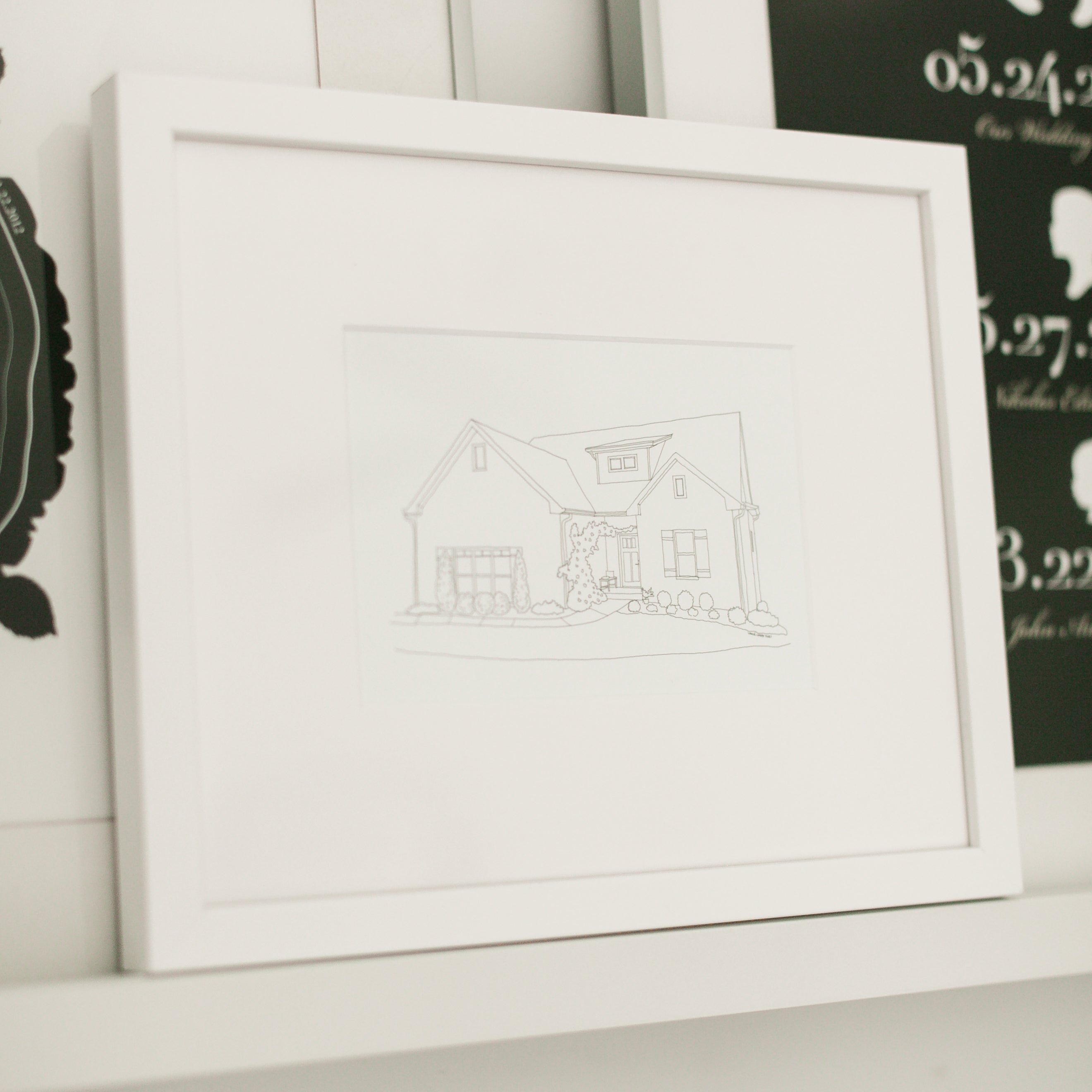 Custom Digital Architectural House Illustration (Framed)