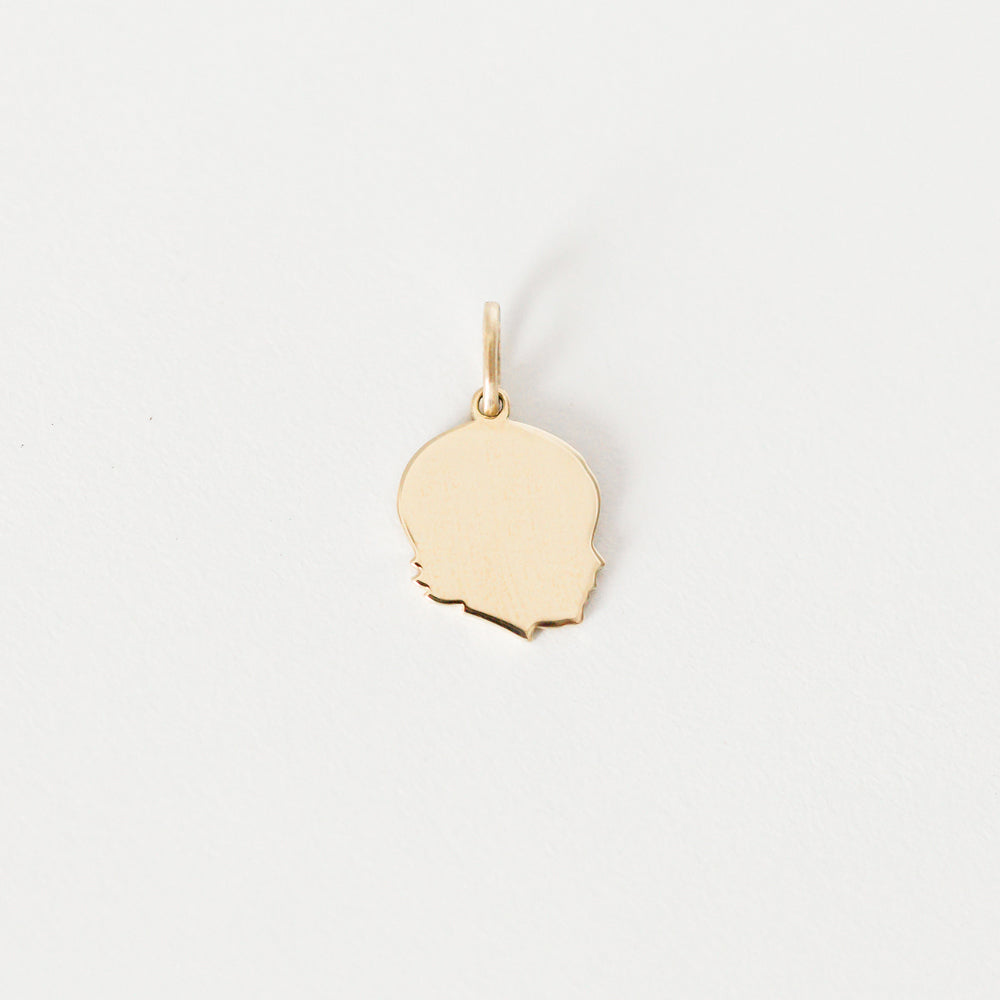 14K Gold Partial Pavé Diamond Silhouette Charm - Medium - Vana Chupp Studio