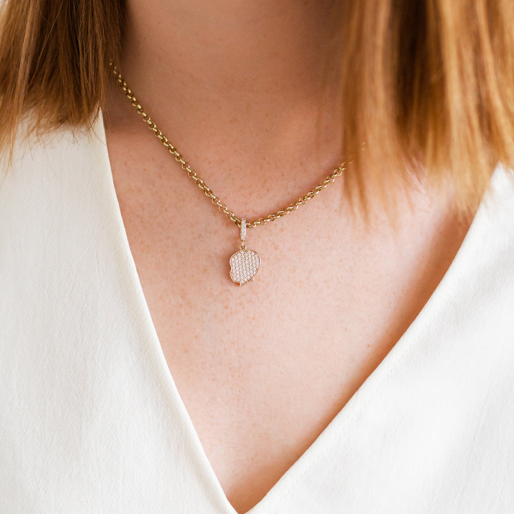 14K Gold Pavé Diamond Silhouette Charm - Vana Chupp Studio