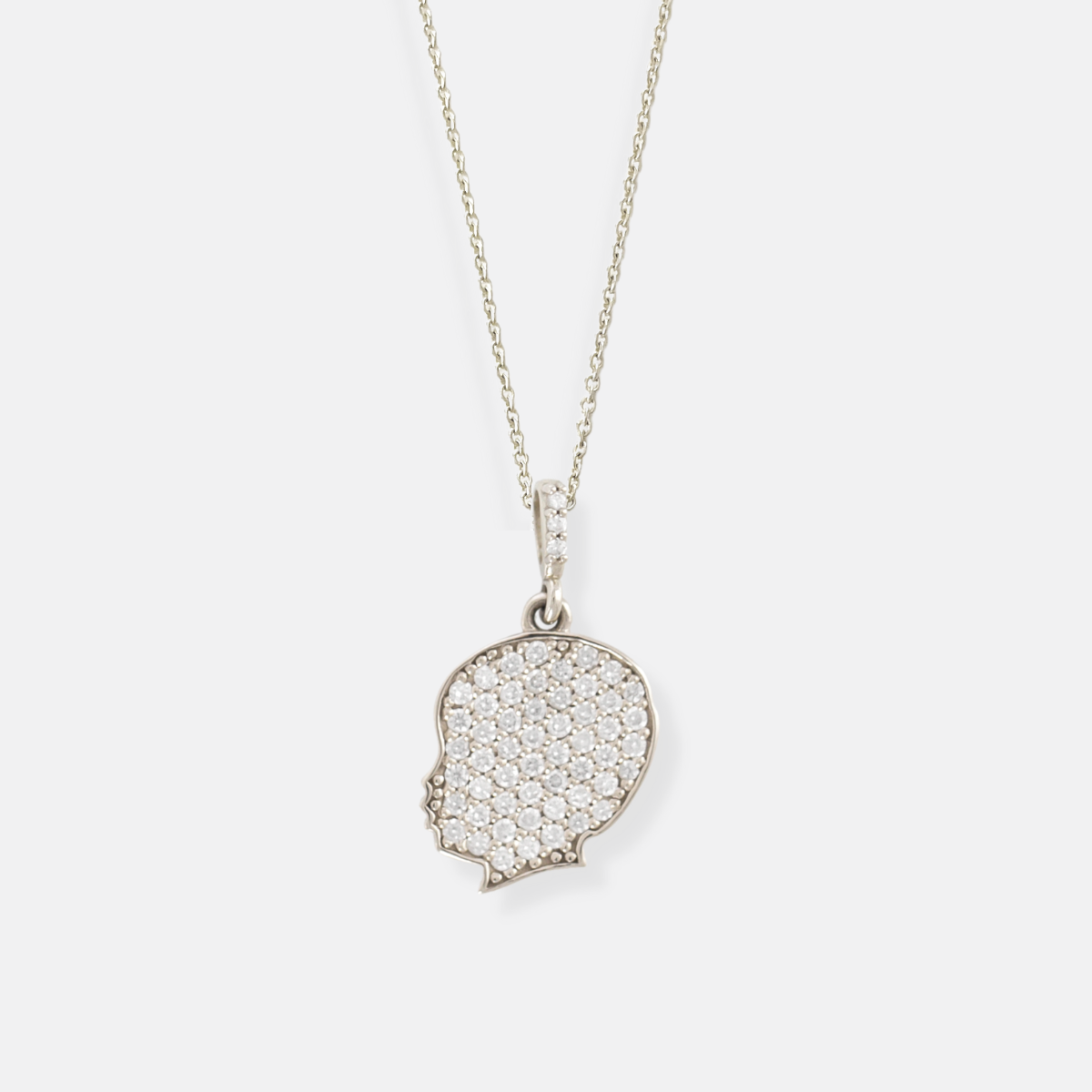 14K Gold Pavé Diamond Silhouette Charm Necklace - Vana Chupp Studio