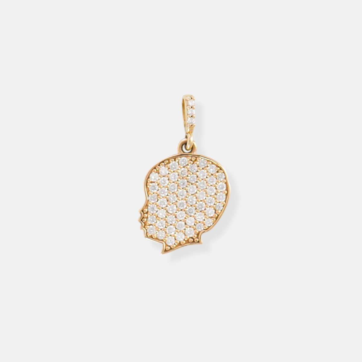 14K Gold Pavé Diamond Silhouette Charm - Vana Chupp Studio