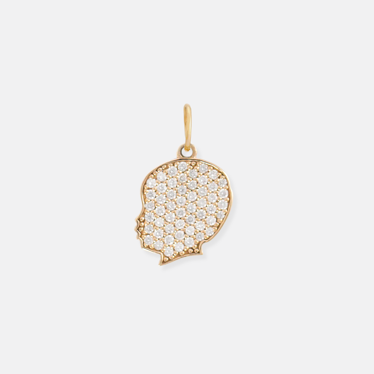 14K Gold Pavé Diamond Silhouette Charm