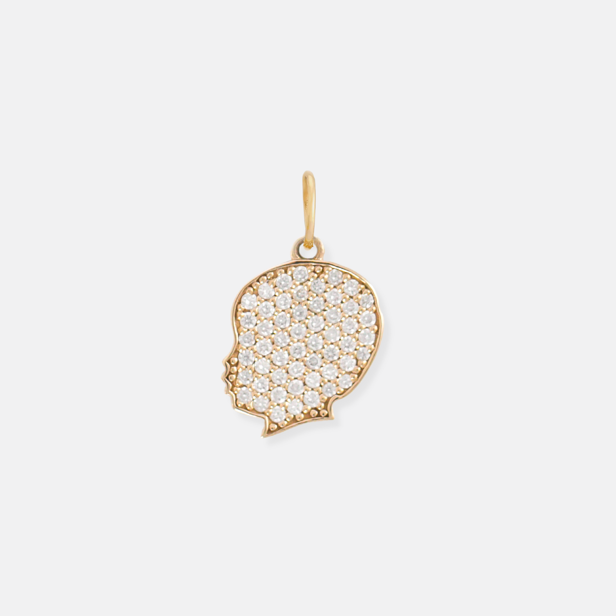 14K Gold Pavé Diamond Silhouette Charm - Vana Chupp Studio