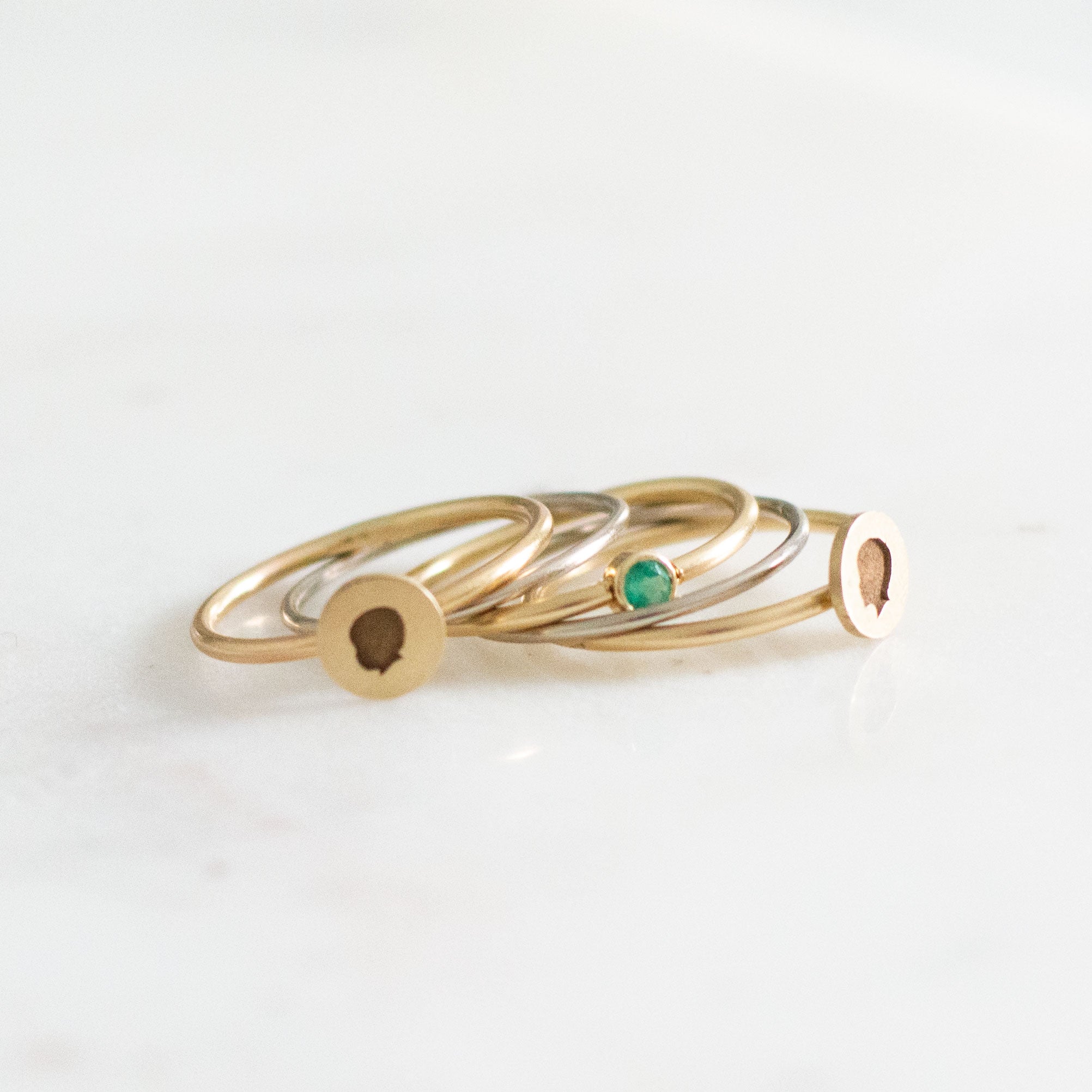14K Tiny Birthstone Ring - Vana Chupp Studio