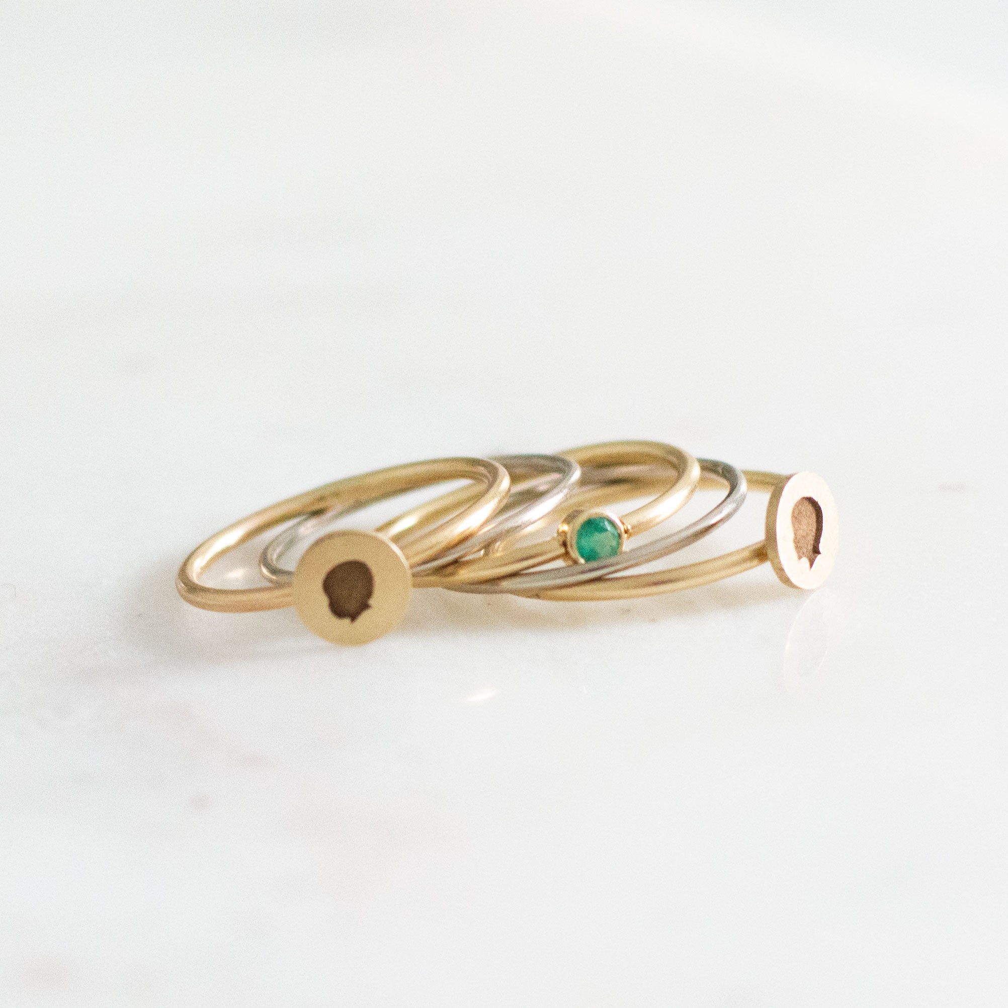 14K Tiny Birthstone Ring - Vana Chupp Studio