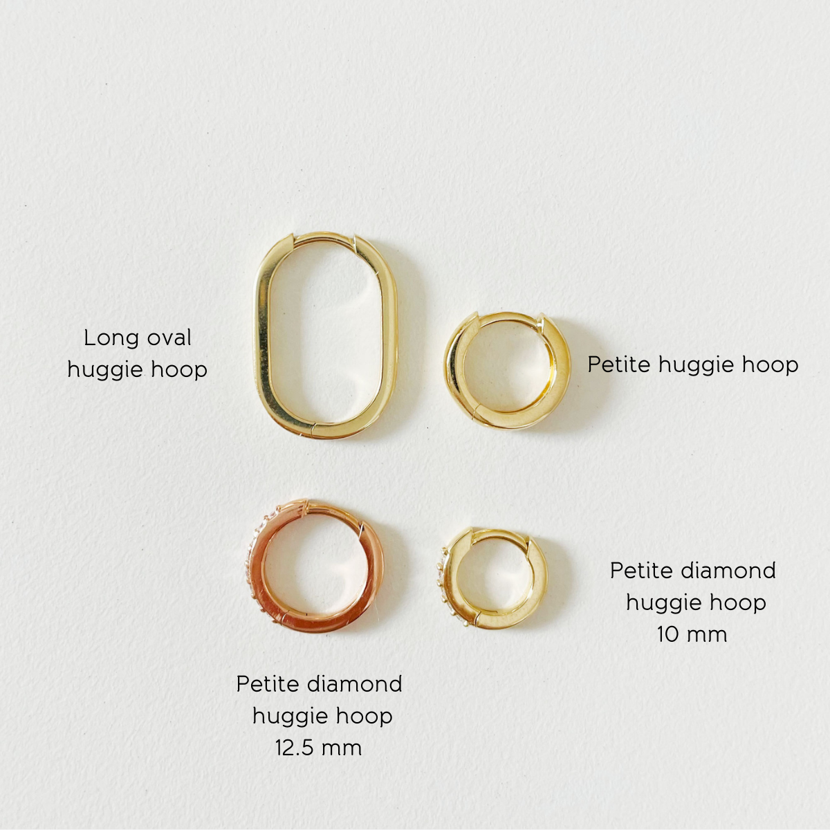 Enlongated Oval Huggie Hoops