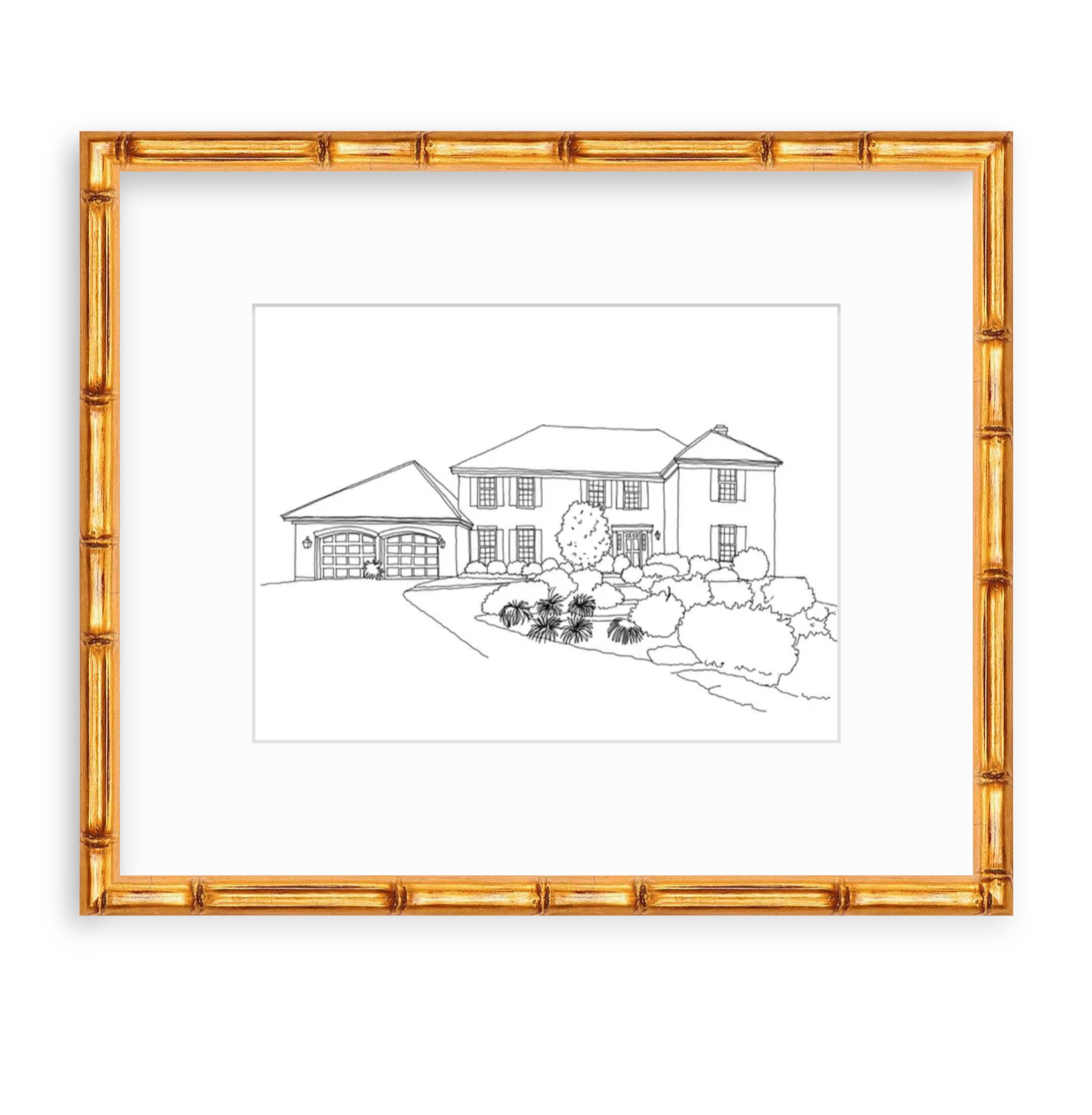 Custom Digital Architectural House Illustration (Framed)