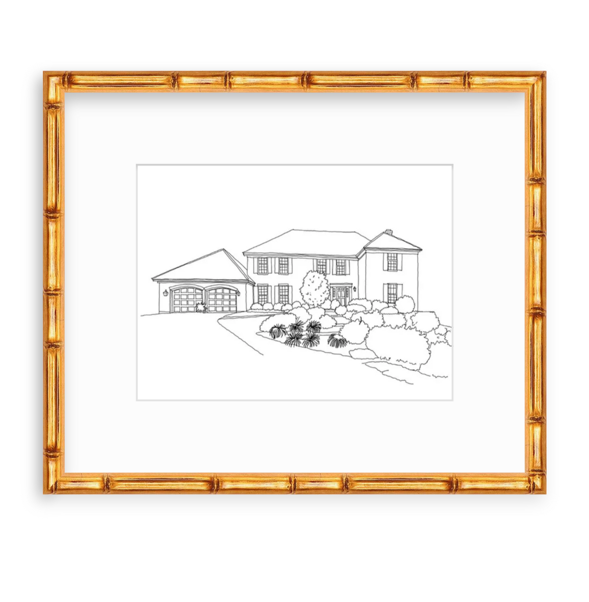 Custom Digital Architectural House Illustration (Framed) - Vana Chupp Studio