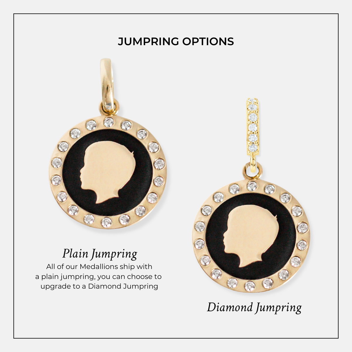 Silhouette Enamel Medallion - Diamond Border - Vana Chupp Studio