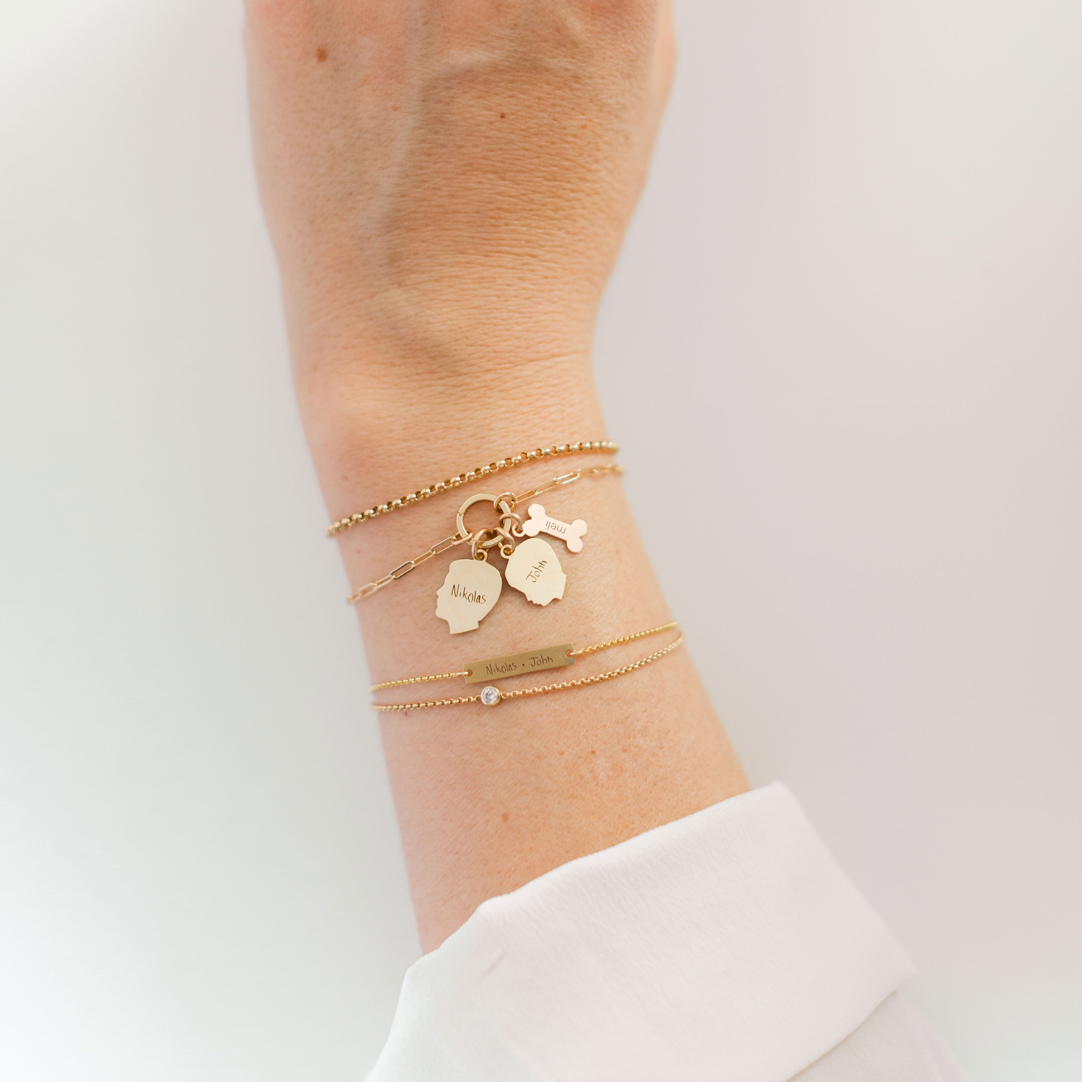 Charm holder for collecting charms and hooking them to a chain, necklace or bracelet