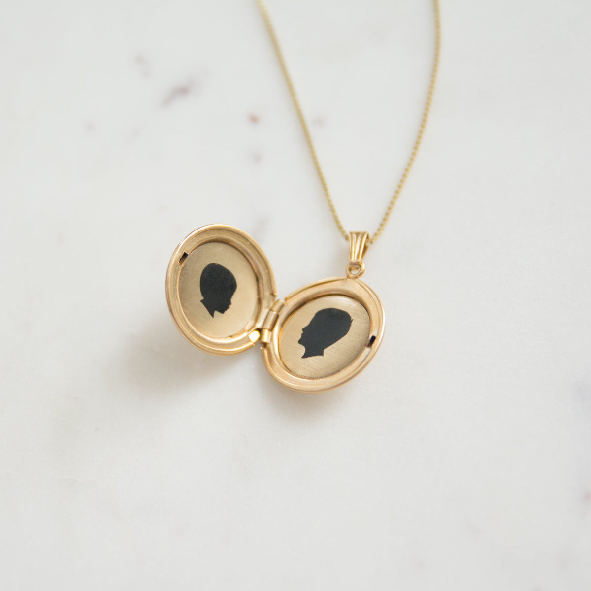 Medium Silhouette Locket - 14k Solid Gold (yellow or white) - Vana Chupp Studio