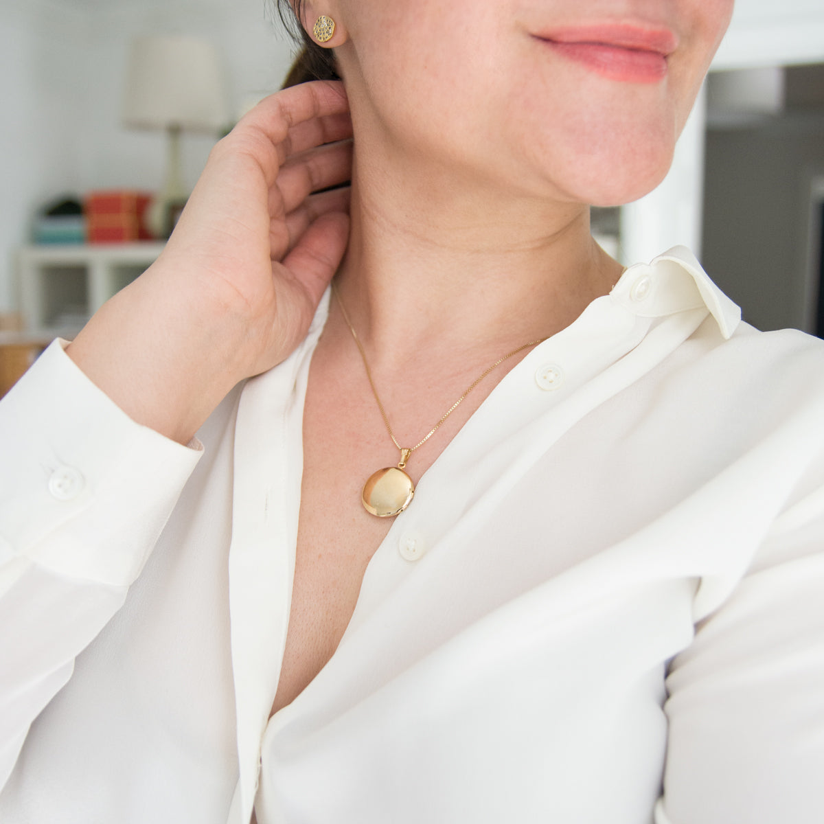 Medium Silhouette Locket - 14k Solid Gold (yellow or white) - Vana Chupp Studio