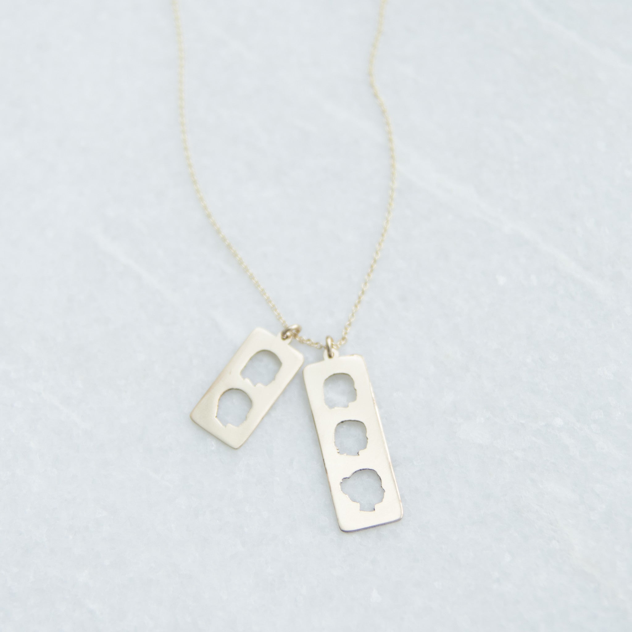 Siblings Silhouette Tag Necklace - Vana Chupp Studio