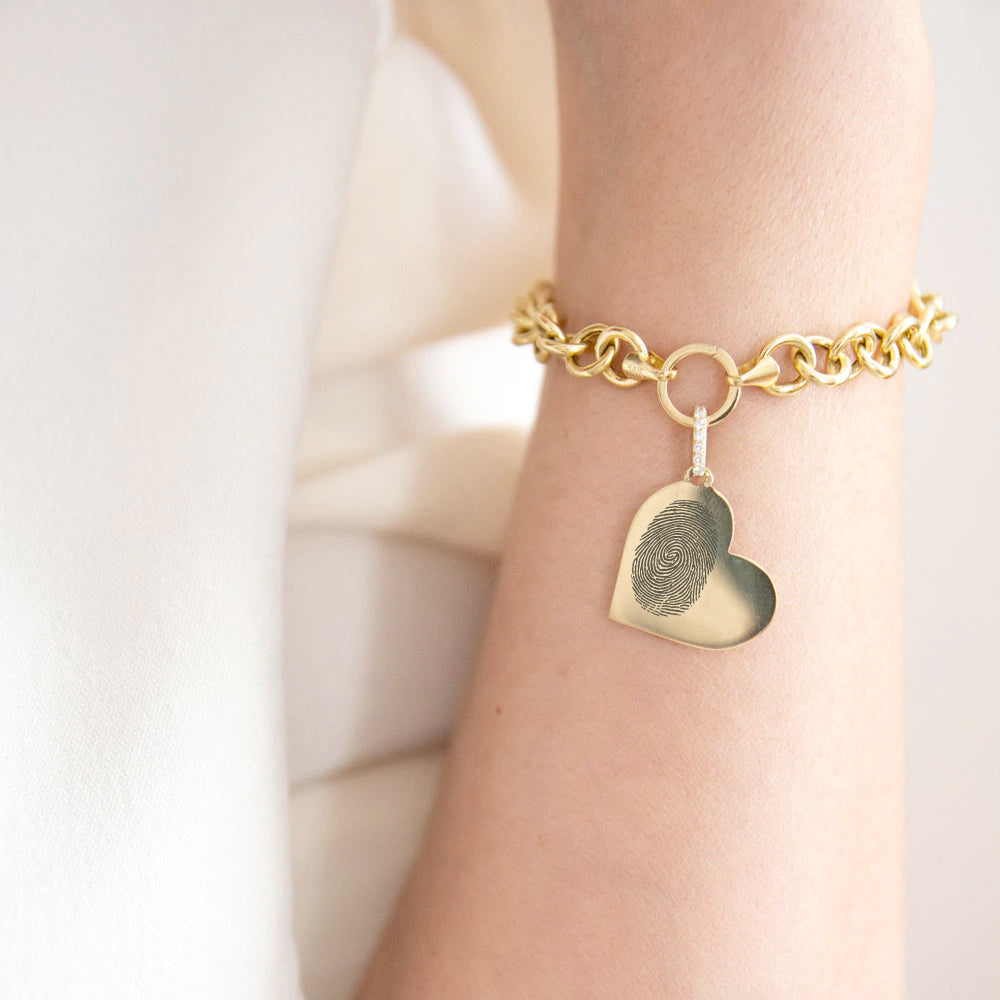 Fingerprint Heart Medallion - Large - Vana Chupp Studio