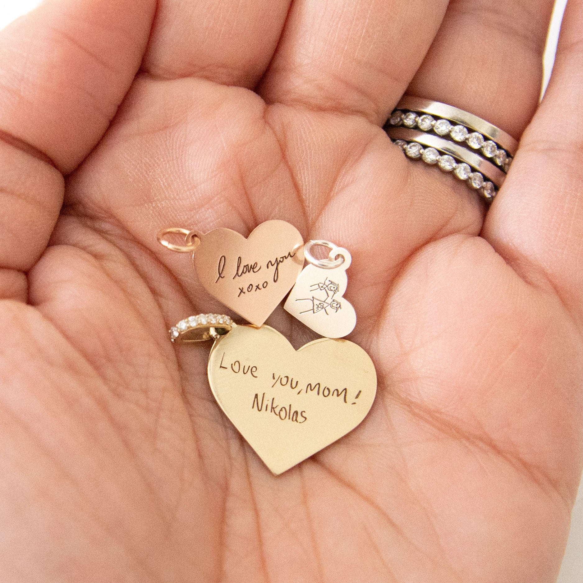 Handwriting Heart Medallion - Small