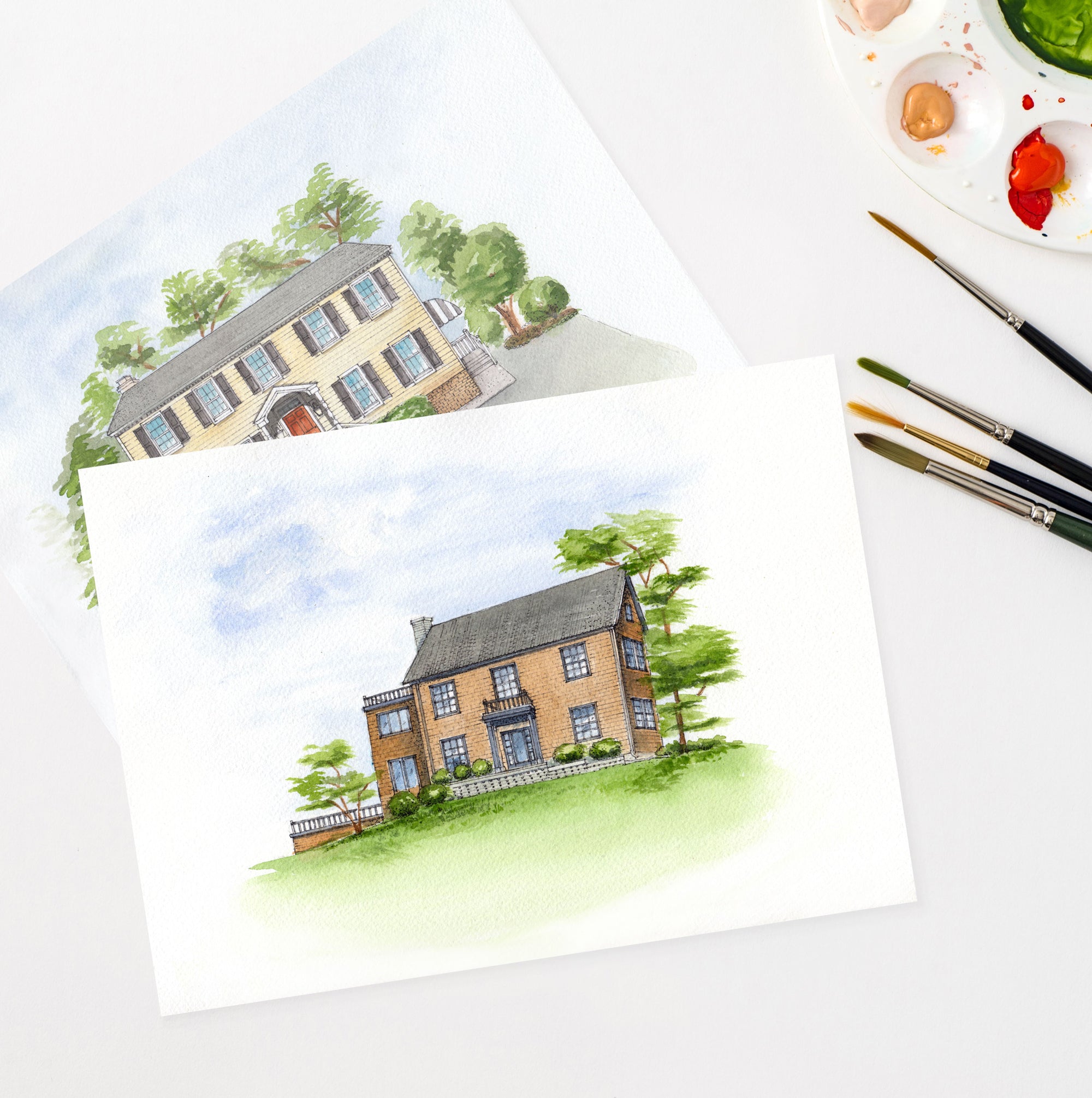 Deposit for Custom House Illustration - Watercolor - Vana Chupp Studio