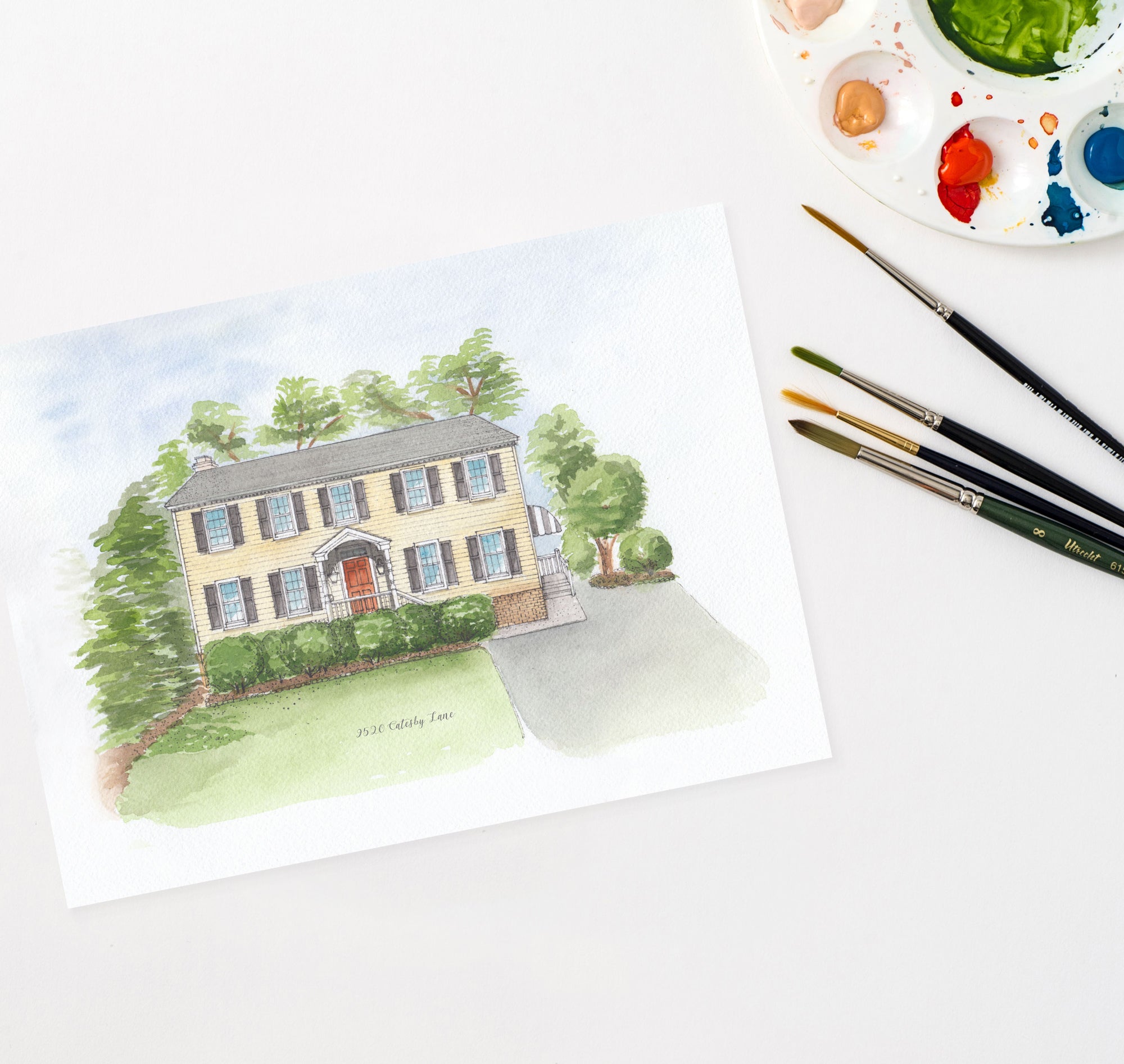 Deposit for Custom House Illustration - Watercolor - Vana Chupp Studio