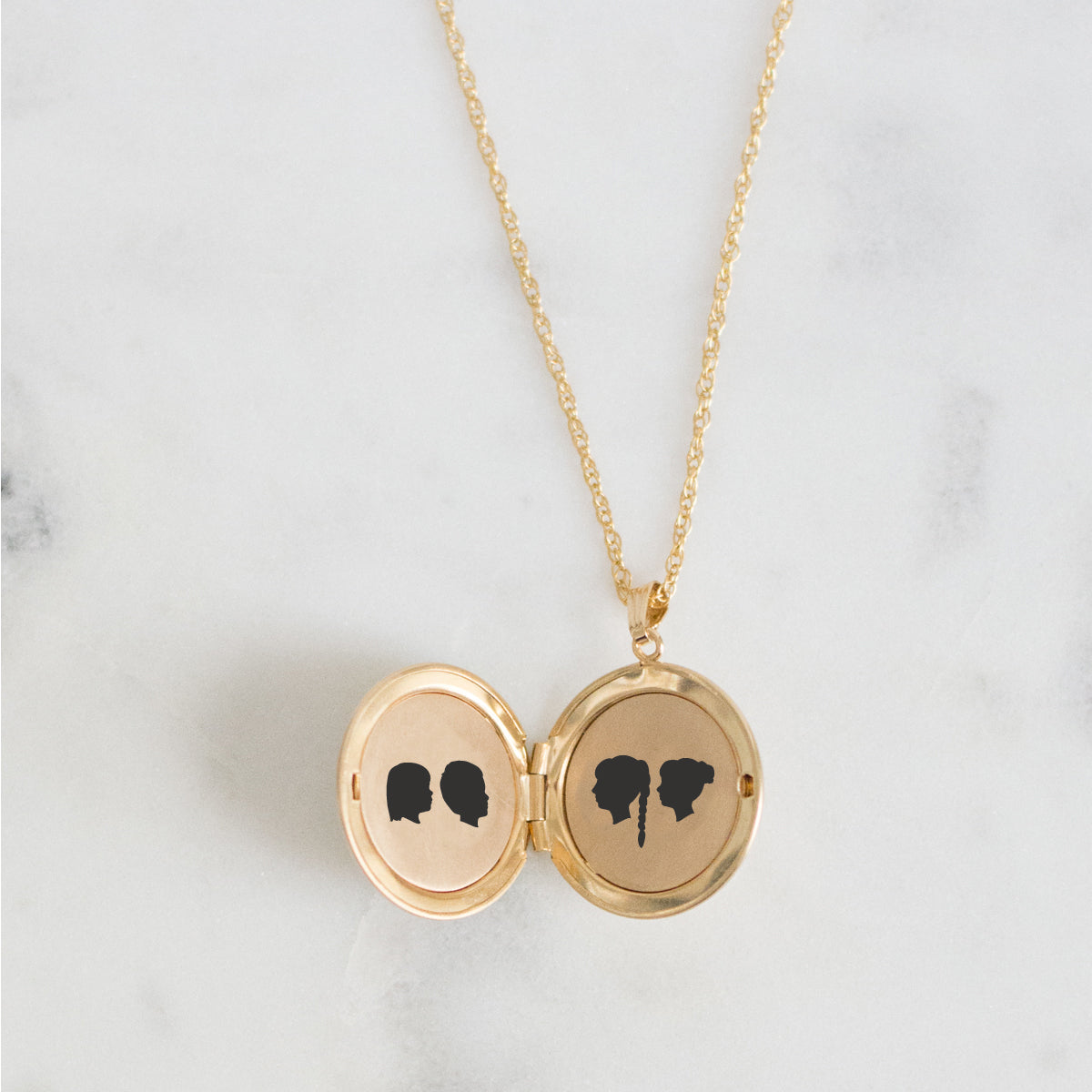 Medium Silhouette Locket - Gold Filled - Vana Chupp Studio