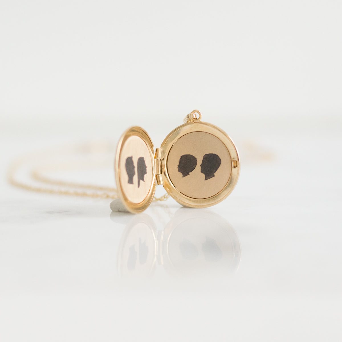 Large Silhouette Locket - Gold Filled - Vana Chupp Studio