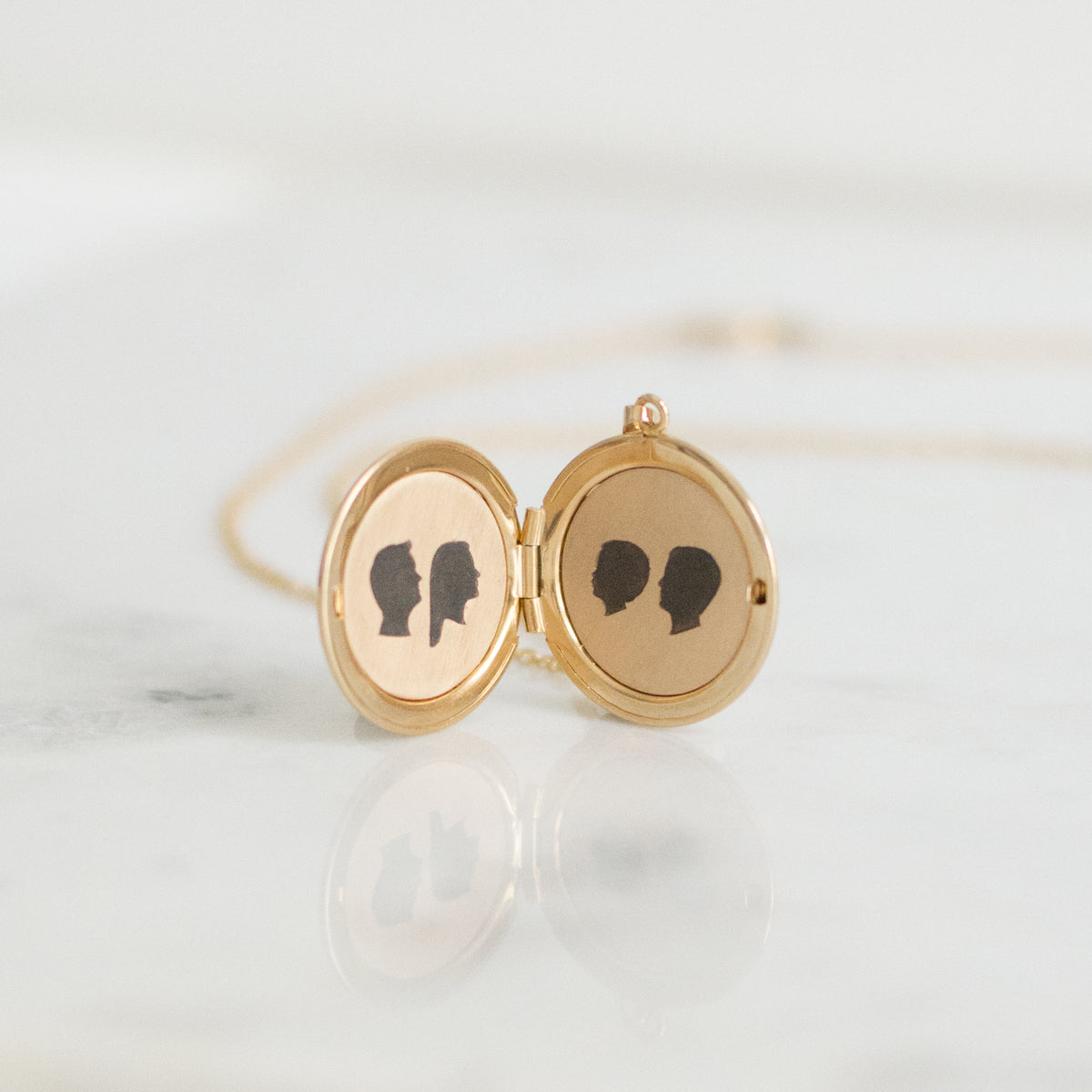 Large Silhouette Locket - Gold Filled - Vana Chupp Studio