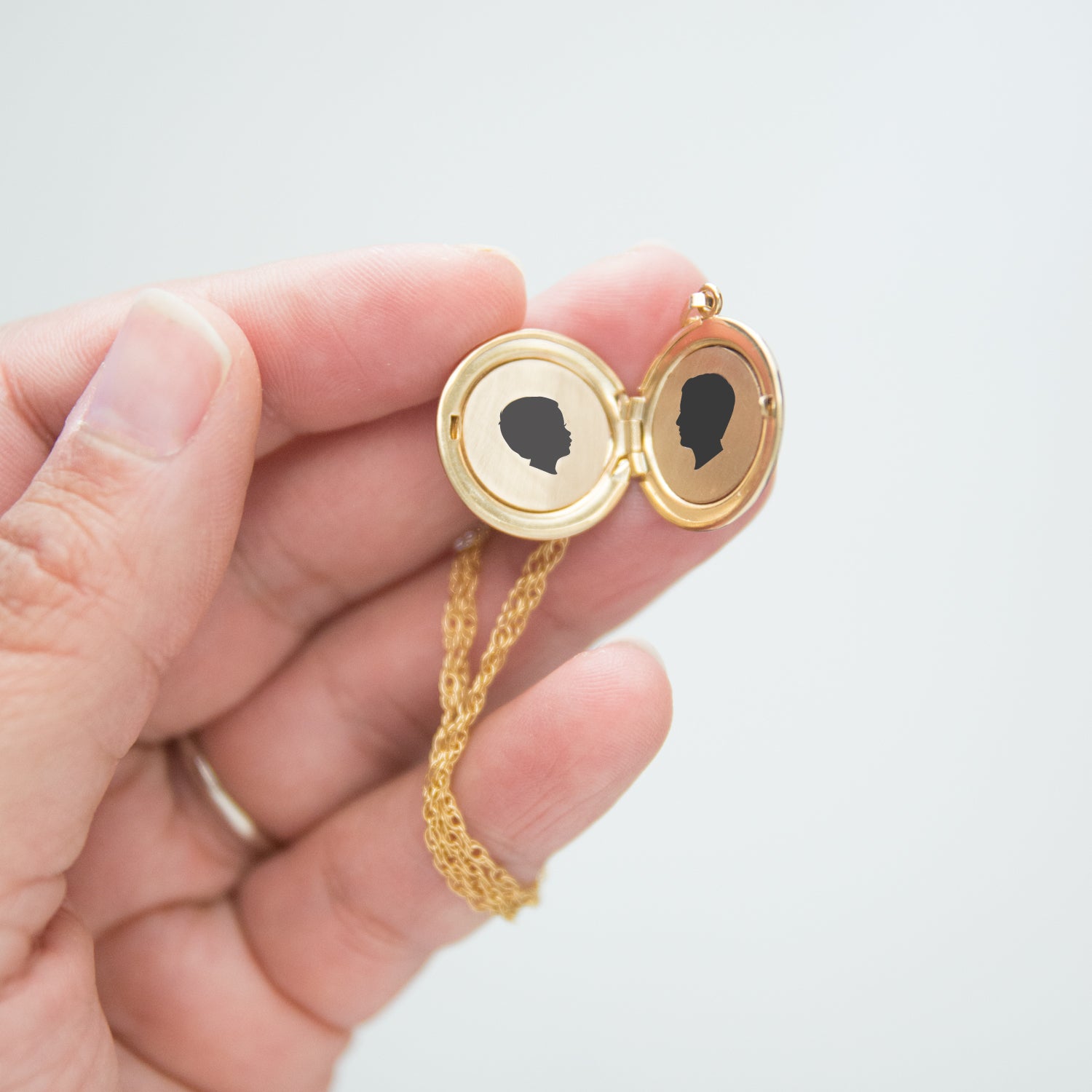 Medium Silhouette Locket - Gold Filled - Vana Chupp Studio