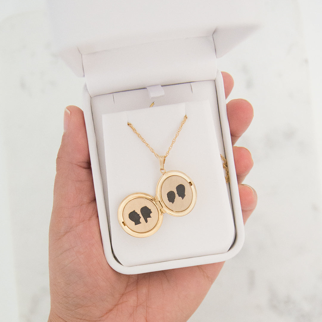 Large Silhouette Locket - Gold Filled - Vana Chupp Studio
