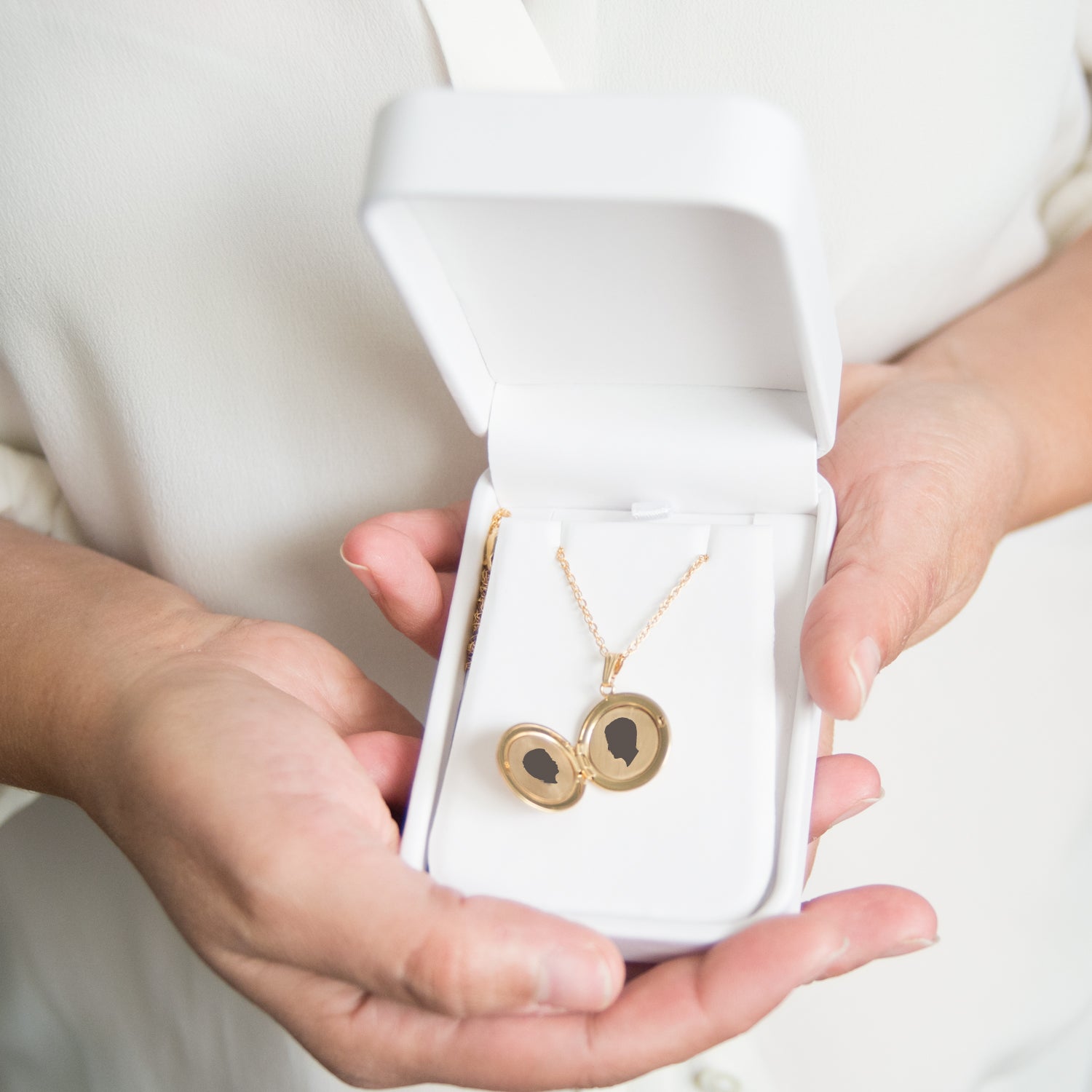 Medium Silhouette Locket - Gold Filled - Vana Chupp Studio