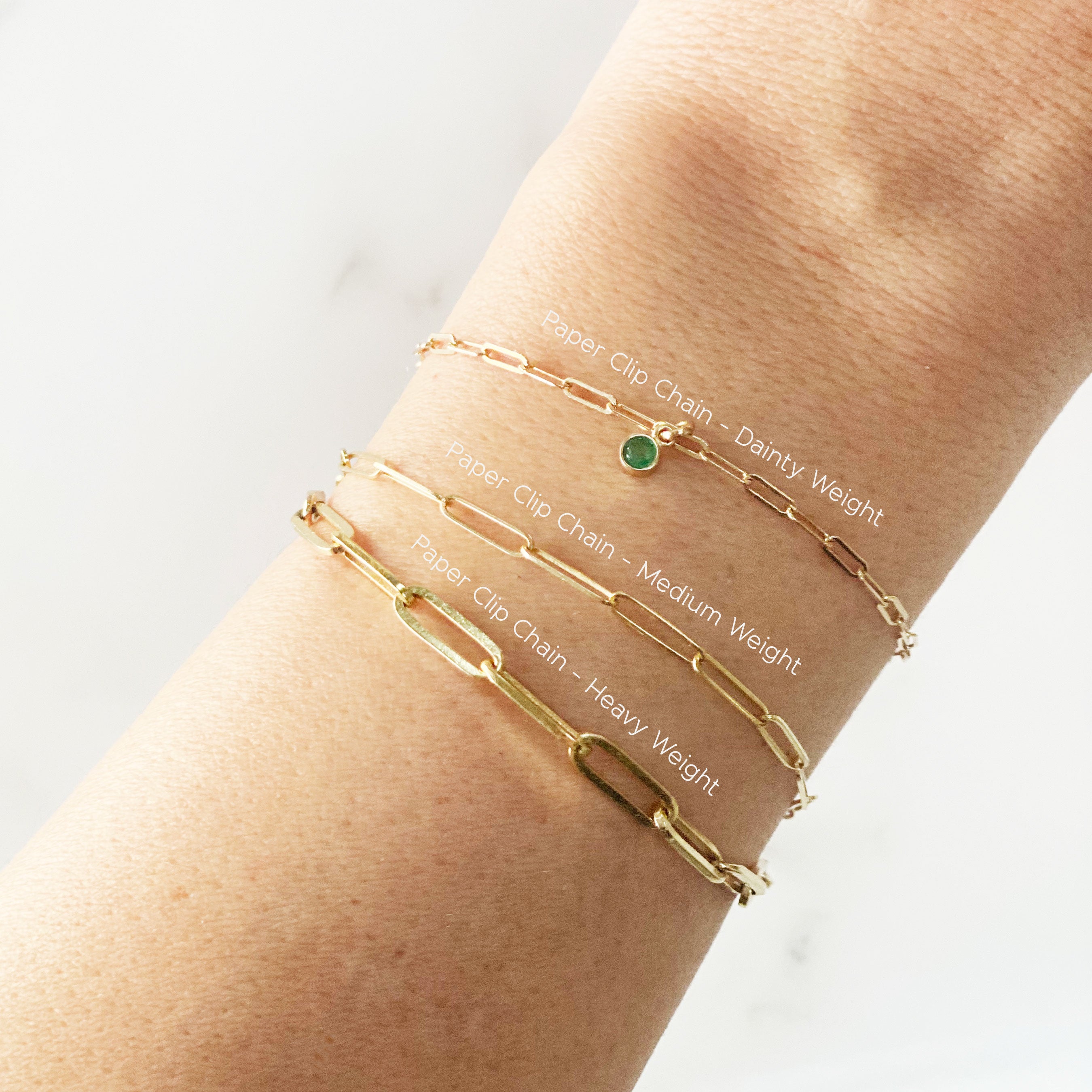 Paper Clip Chain Bracelet - Heavy Weight (Sterling Silver + 14K Gold) - Vana Chupp Studio