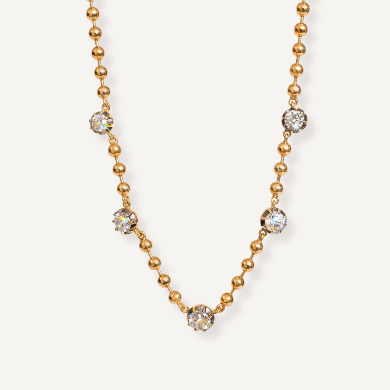 The Five Old Mine Georgian Set Diamonds Necklace