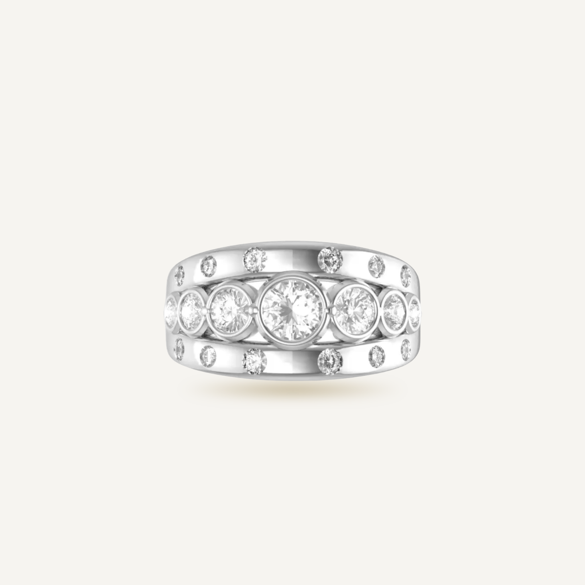 A custom diamond anniversary ring