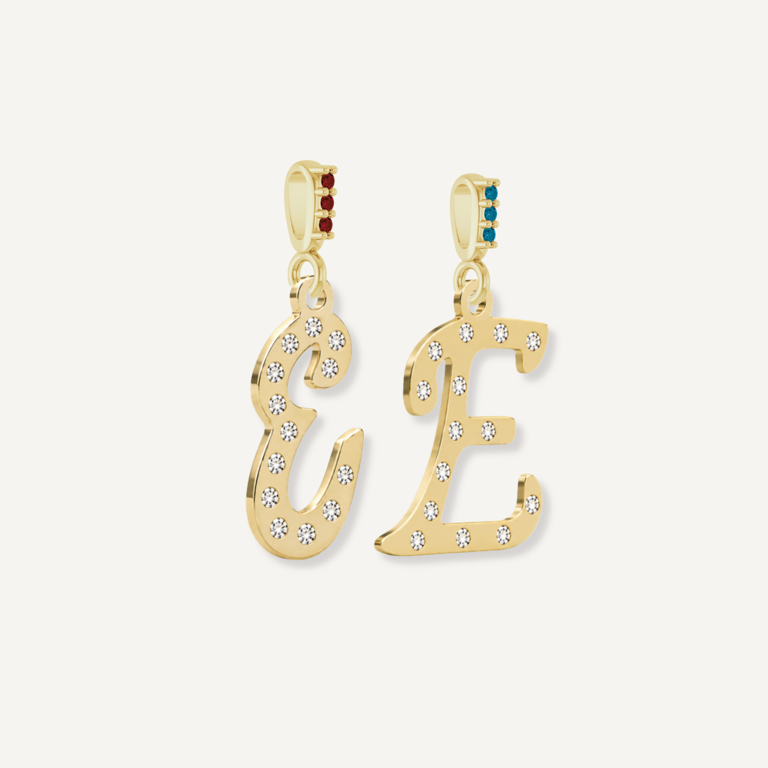 Custom E initial pendants