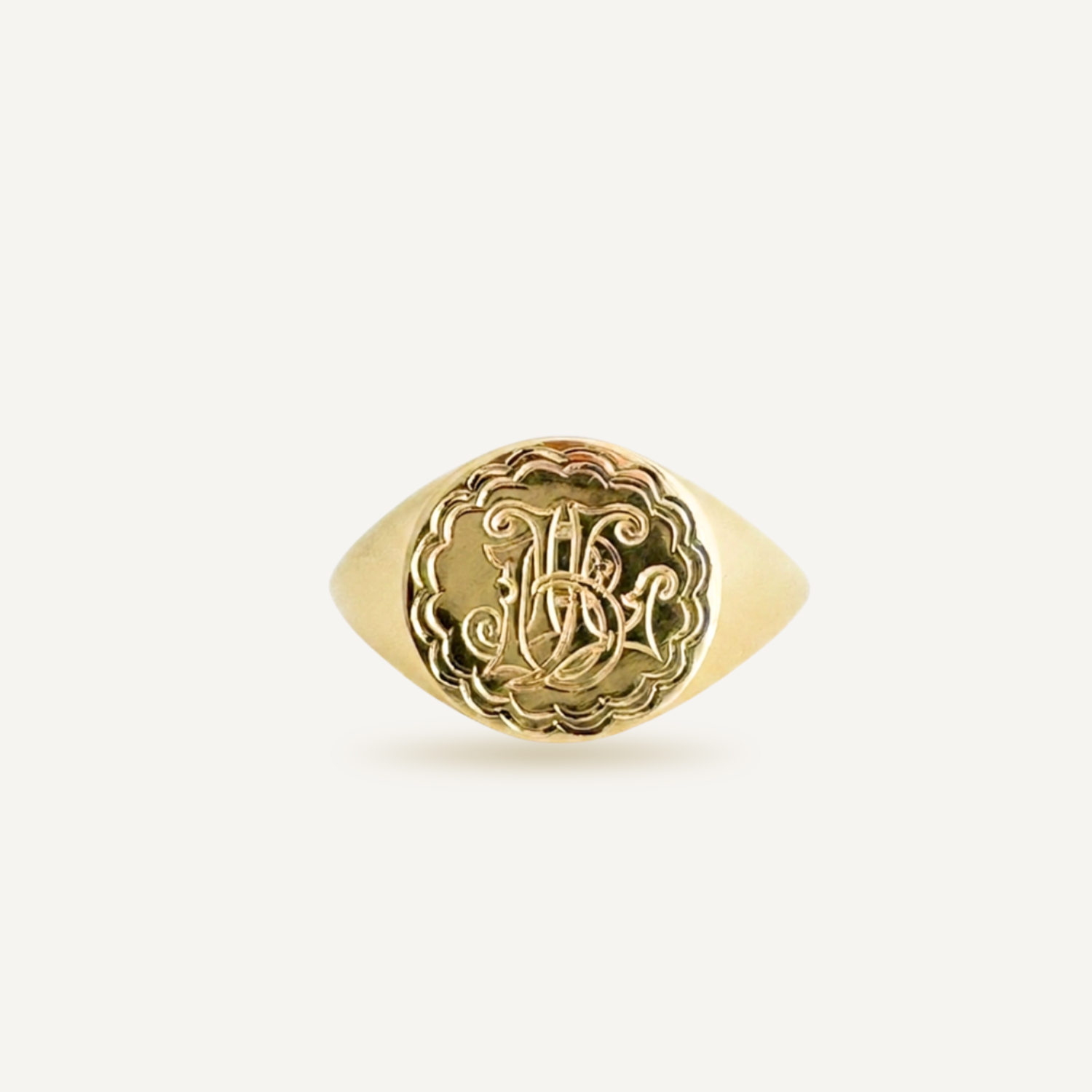 A custom monogram signet ring