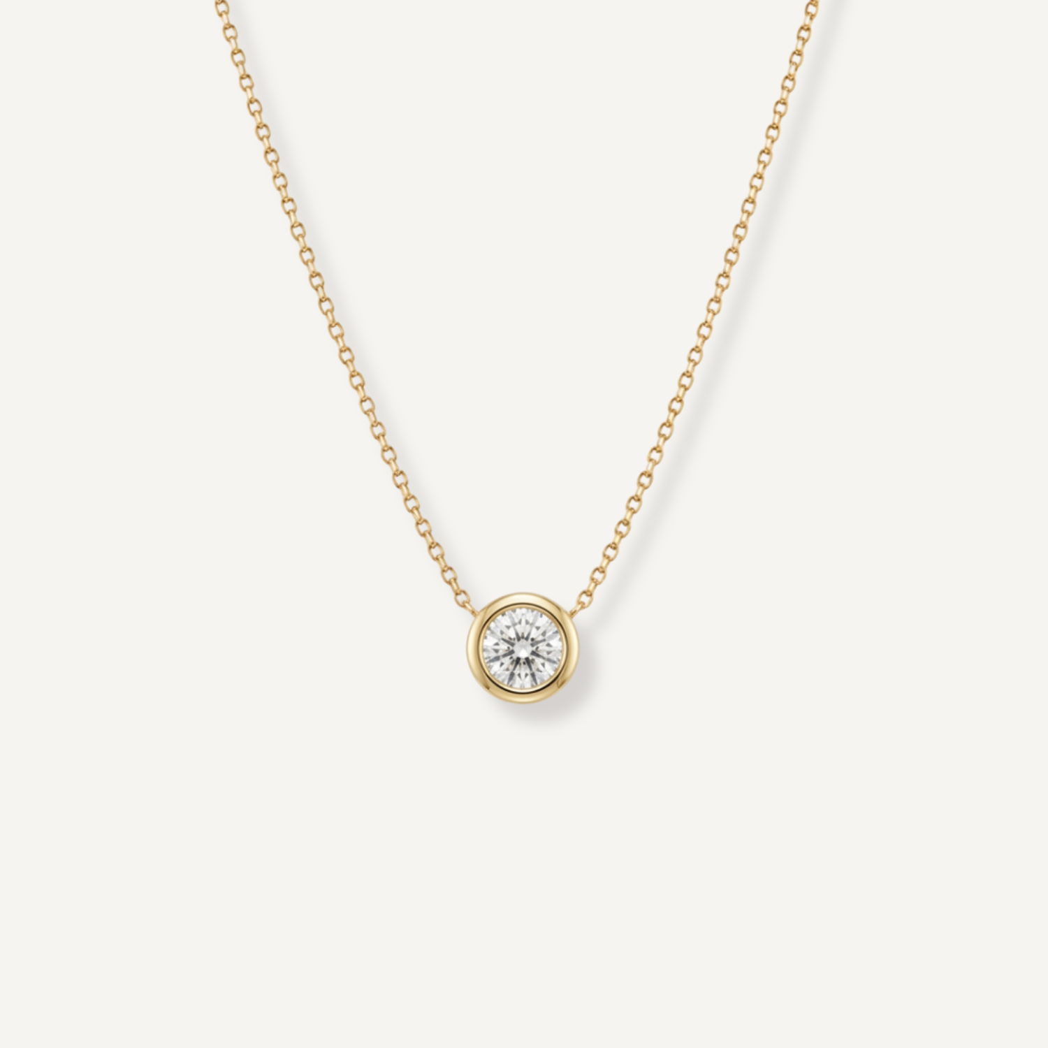 A custom diamond solitaire necklace
