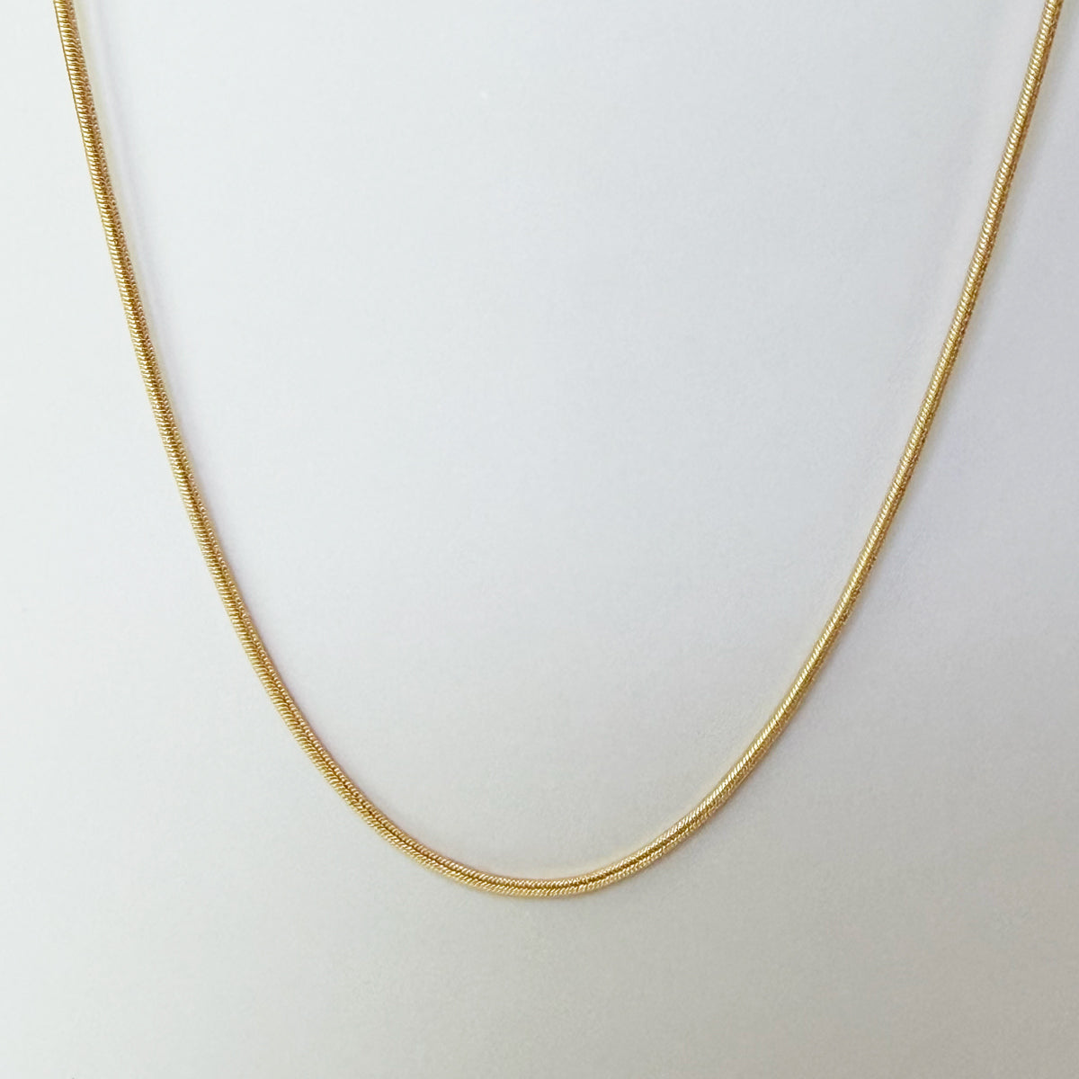 14K Gold Vintage Snake Chain Necklace - 16 inch