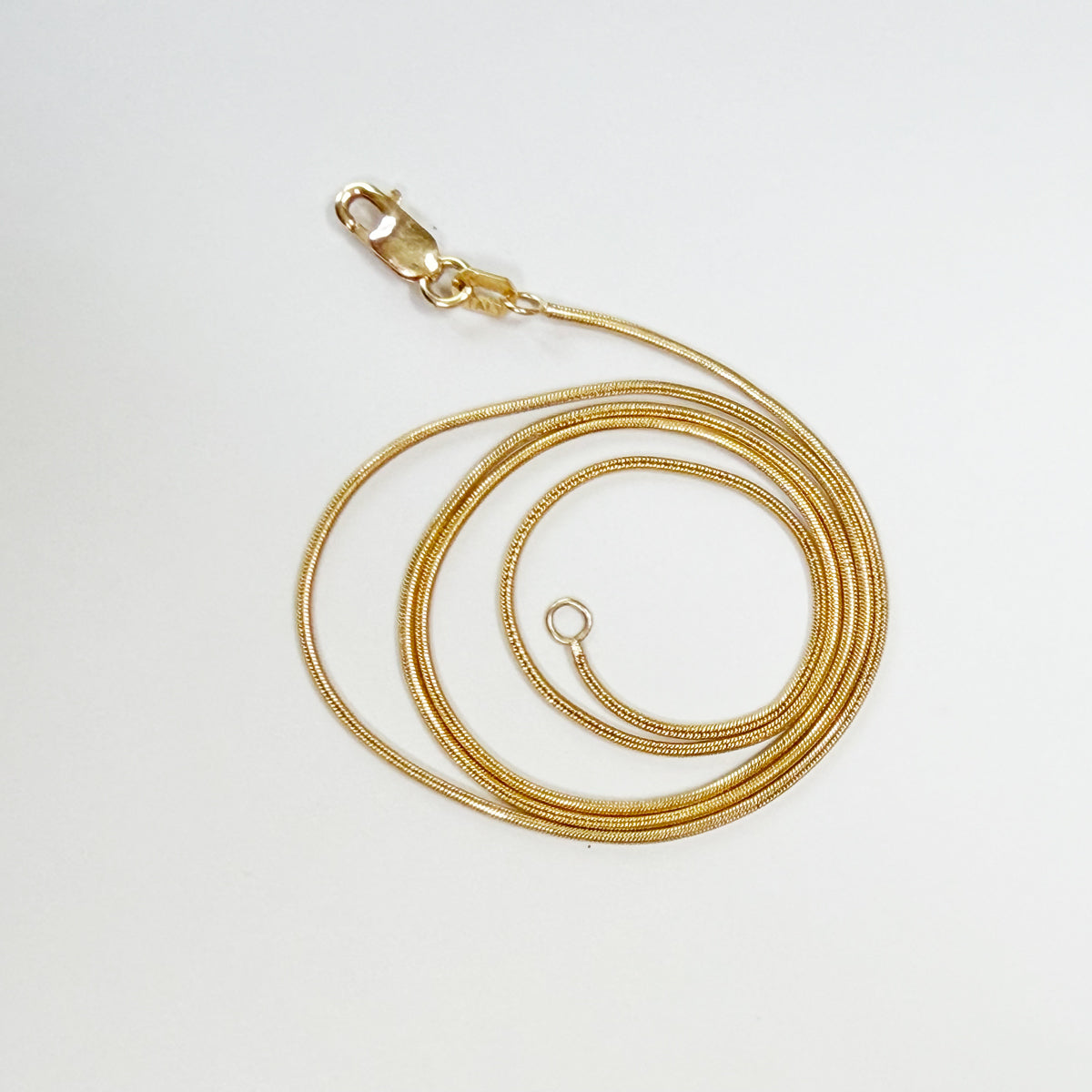 14K Gold Vintage Snake Chain Necklace - 16 inch