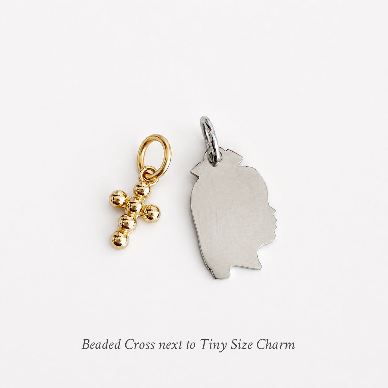 10K Petite Beaded Cross