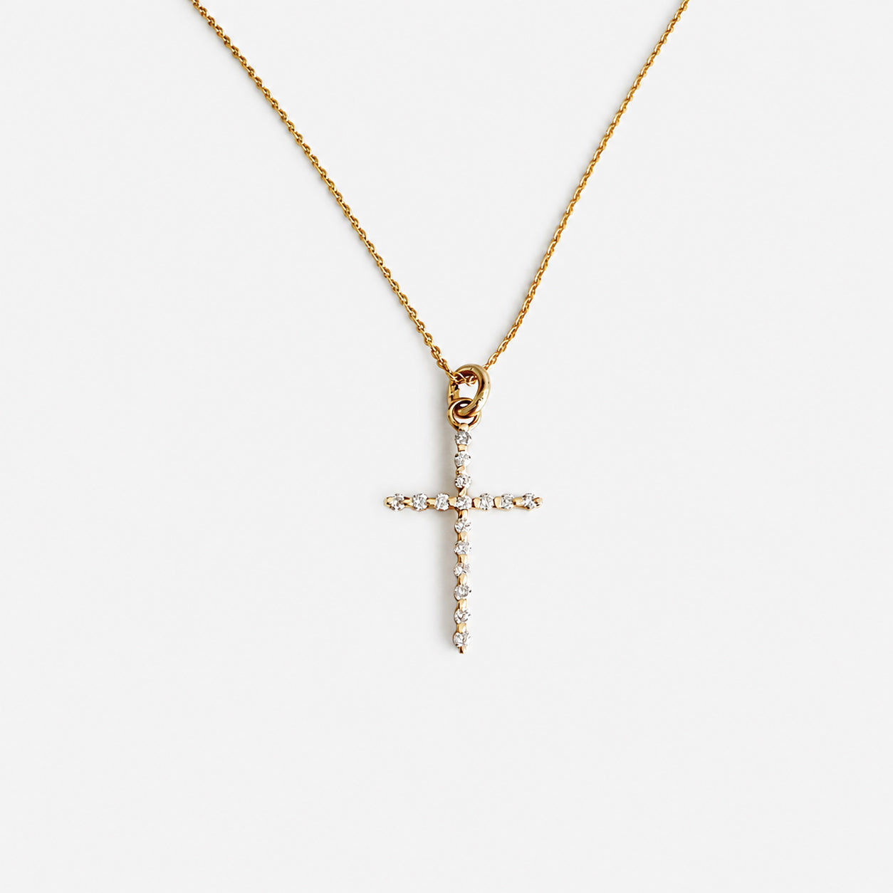 10K Petite Diamond Cross Charm
