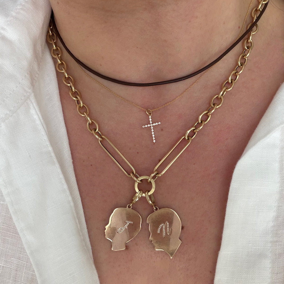 10K Petite Diamond Cross Charm