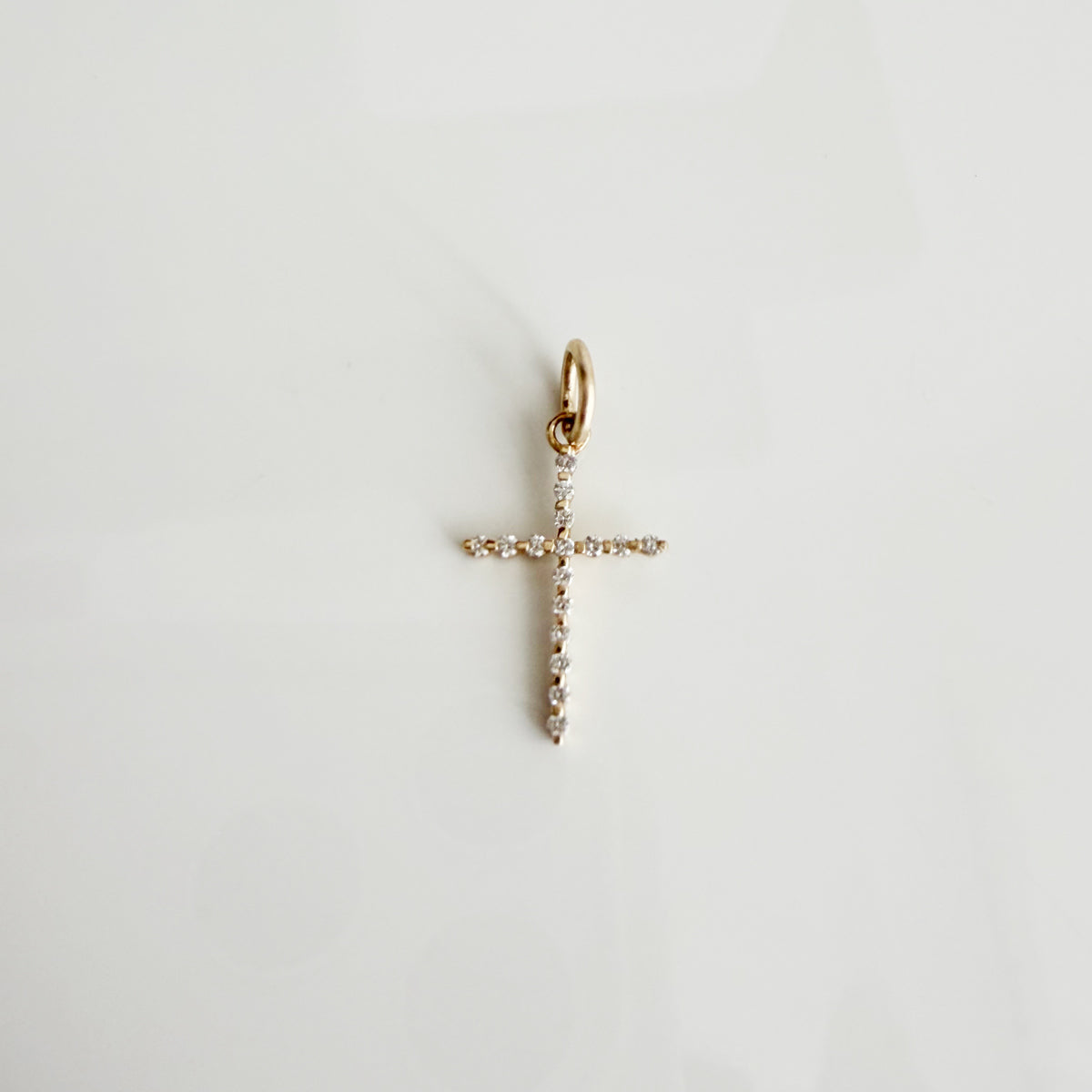 10K Petite Diamond Cross Charm