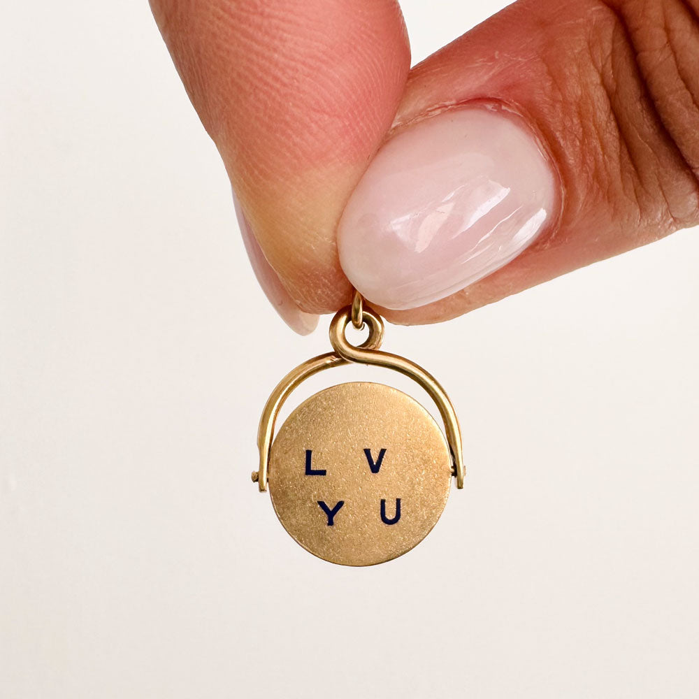 Vintage 14K Gold "I Love You" Spinner Charm