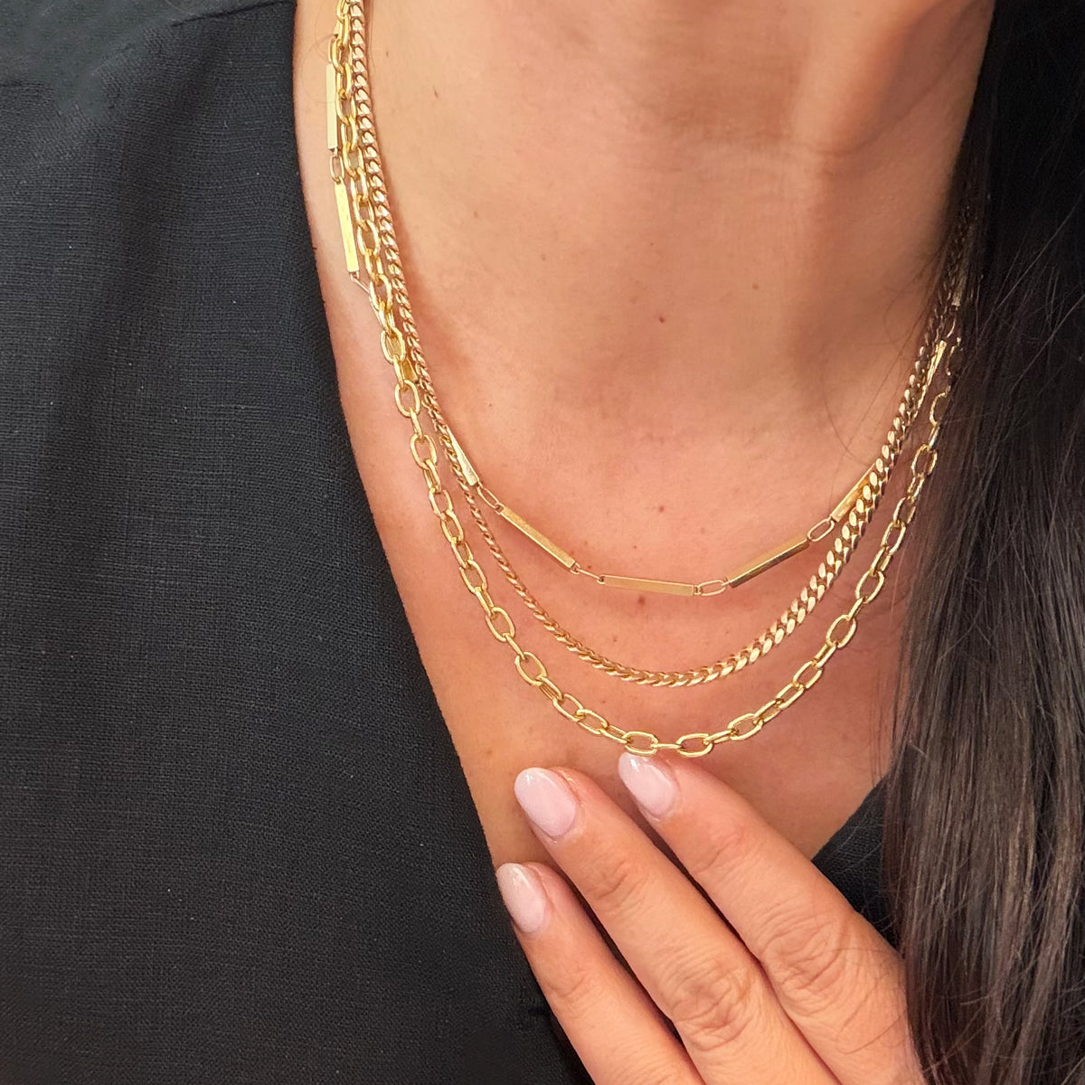 14K Heavy Curb Chain Necklace - 18 inch