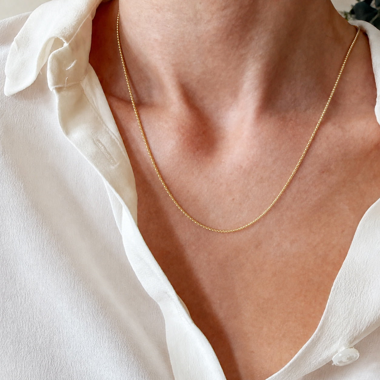 14K Yellow Gold 2 mm Popcorn Chain - 18 inch