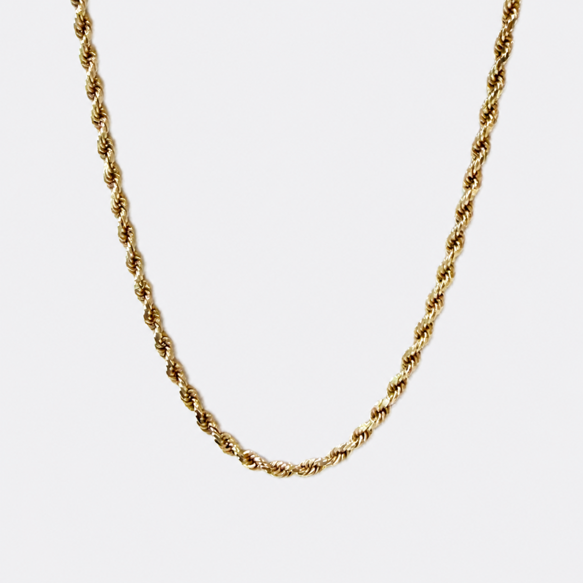 14K Gold Vintage Twisted Chain Necklace - 23.5 inches